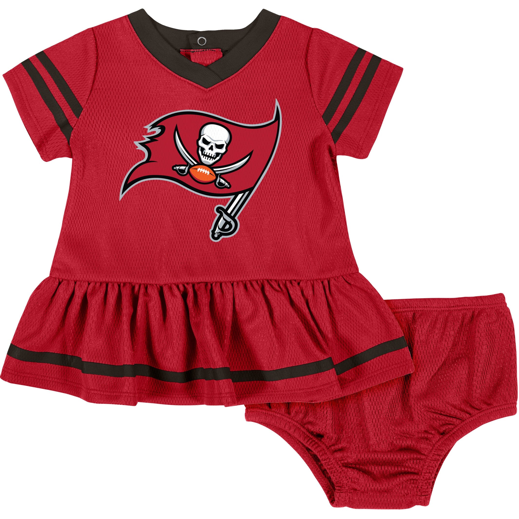 2-Piece Baby Girls Buccaneers Dress & Diaper Cover Set