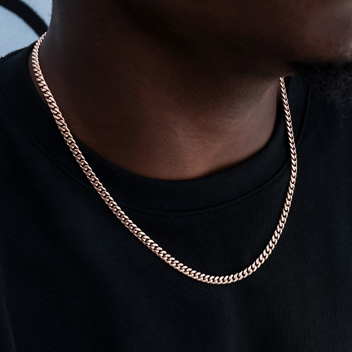 Cuban Link Chain in Rose Gold- 5mm