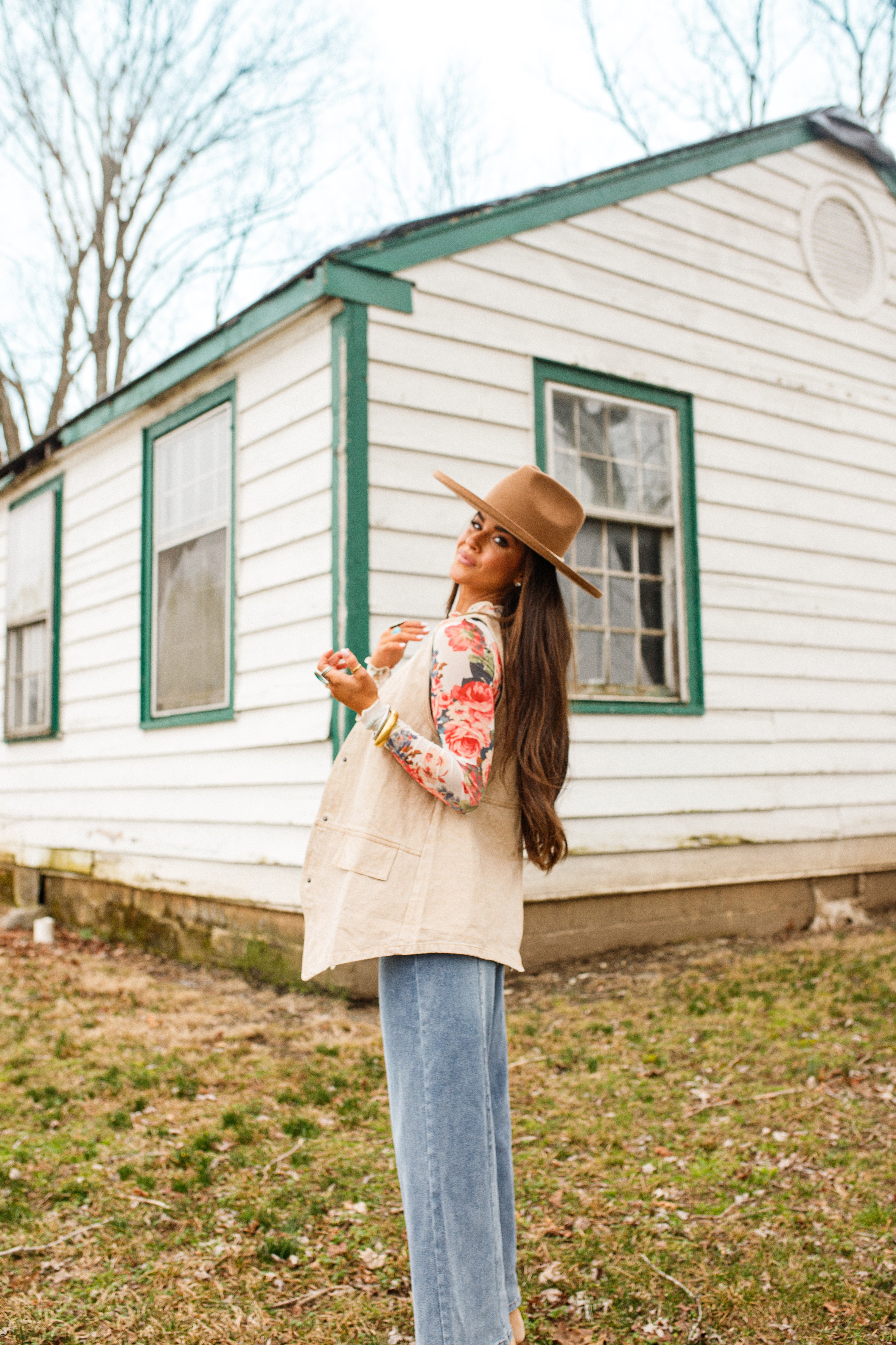 Denim Snap Front Vest