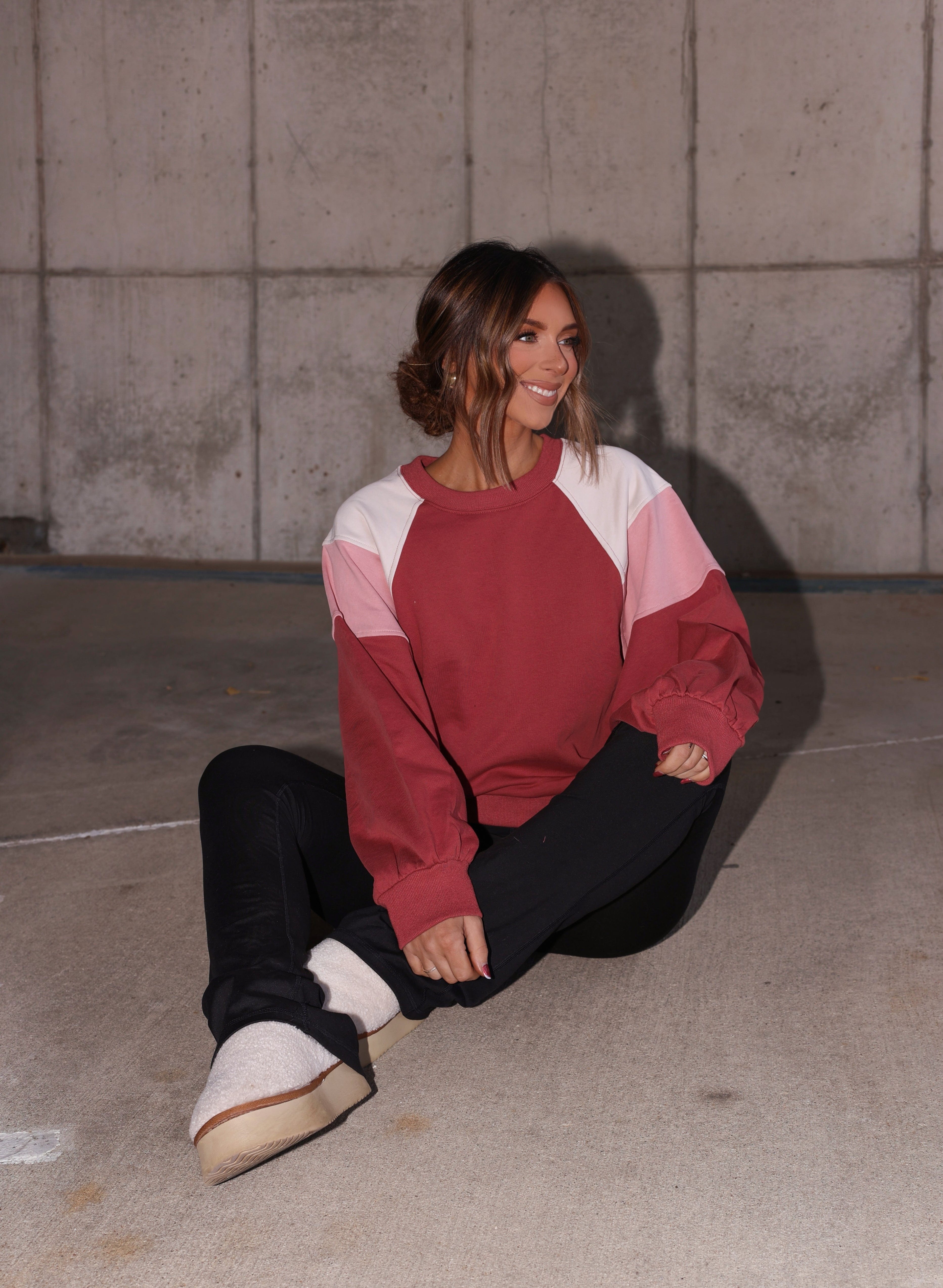 Colorblock Raglan Sleeve Top