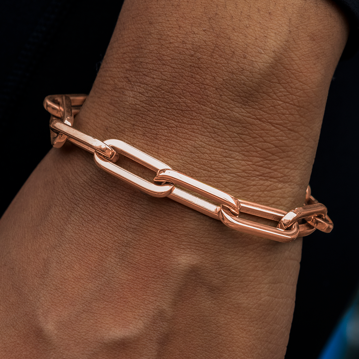 Paper Clip Bracelet in Rose Gold- 8mm