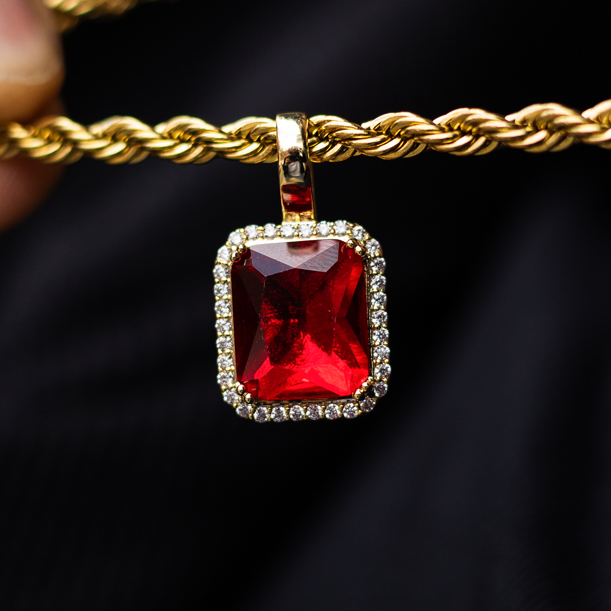 Micro Ruby Stone Pendant