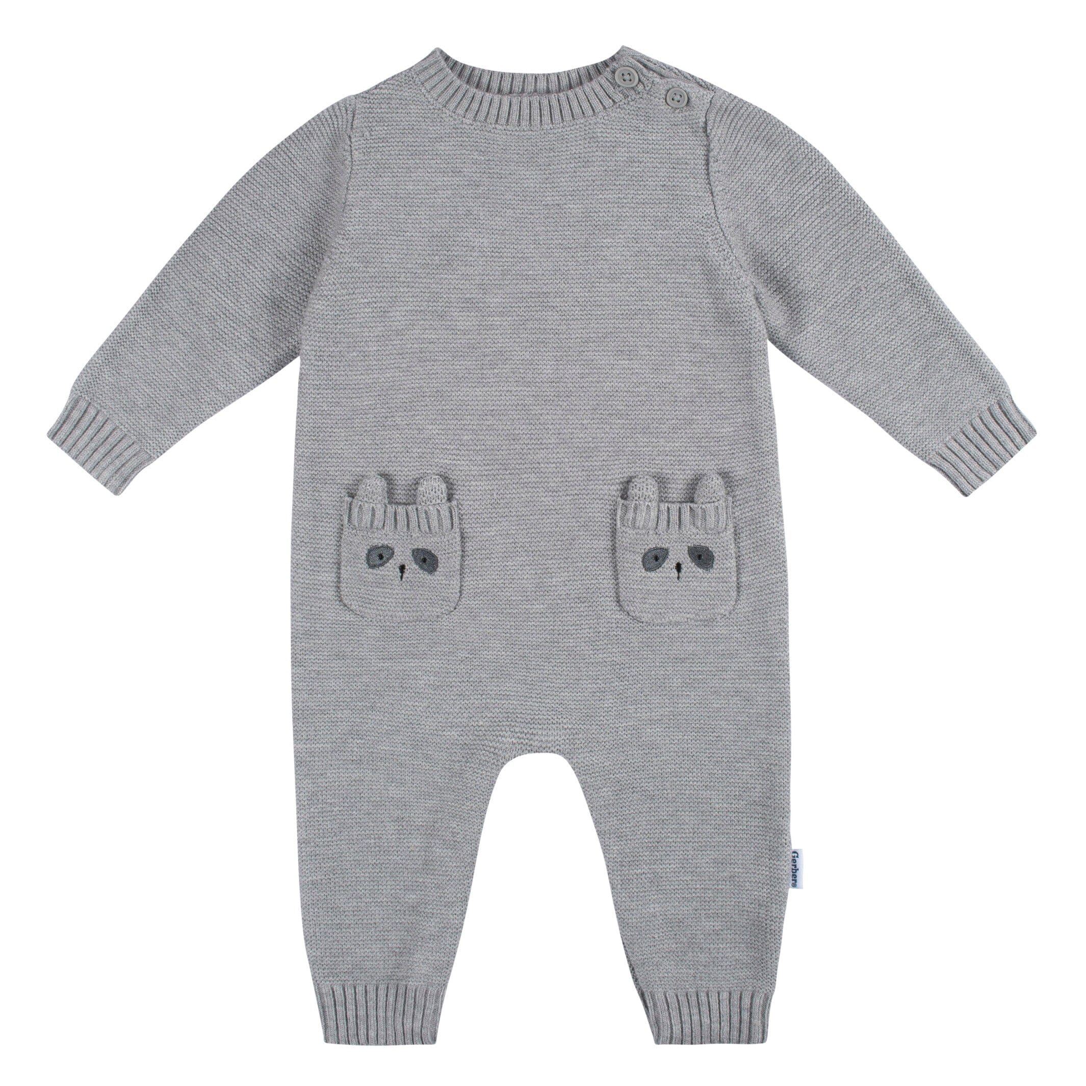 Baby Boys Raccoon Sweater Knit Romper