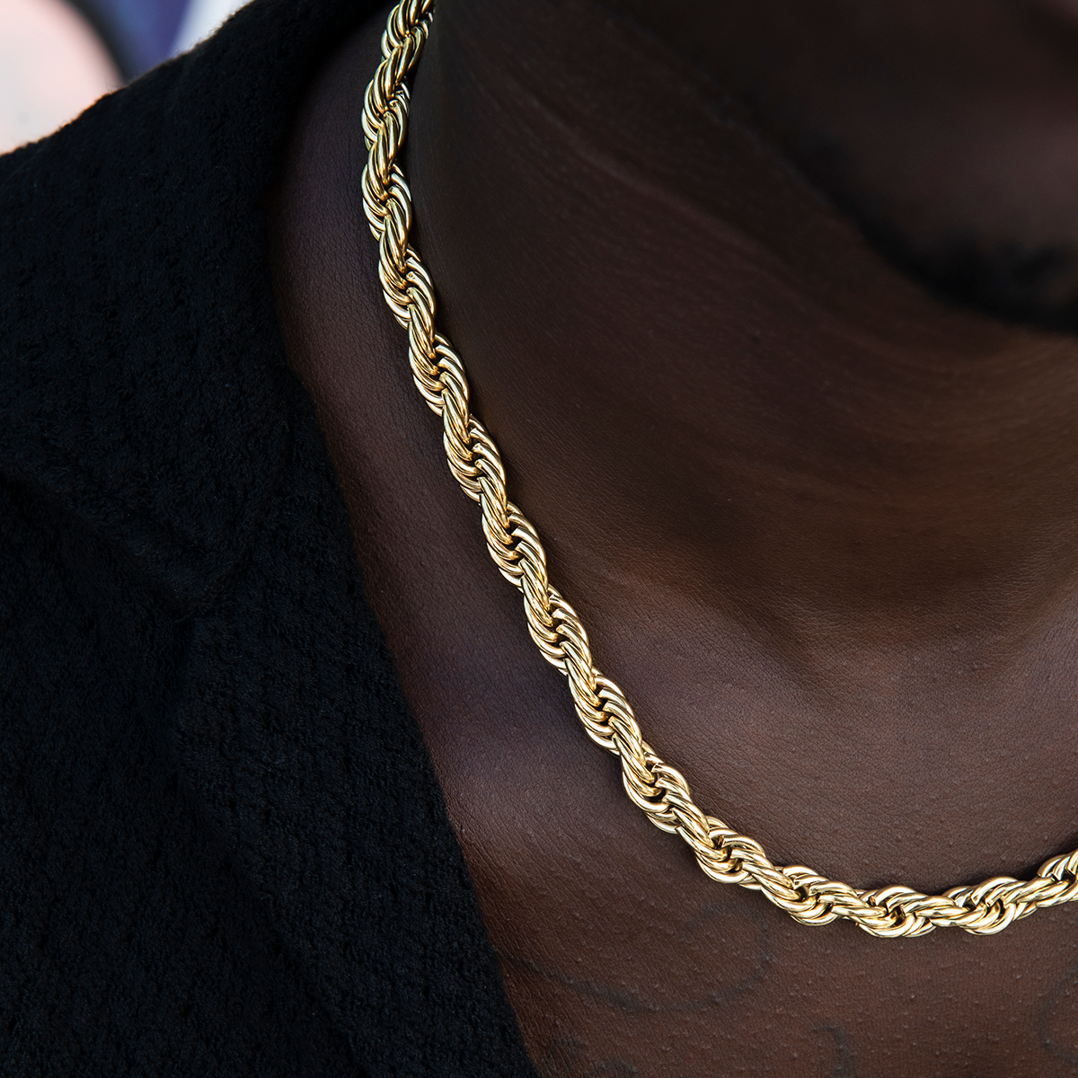 Rope Chain in Yellow Gold- 8mm