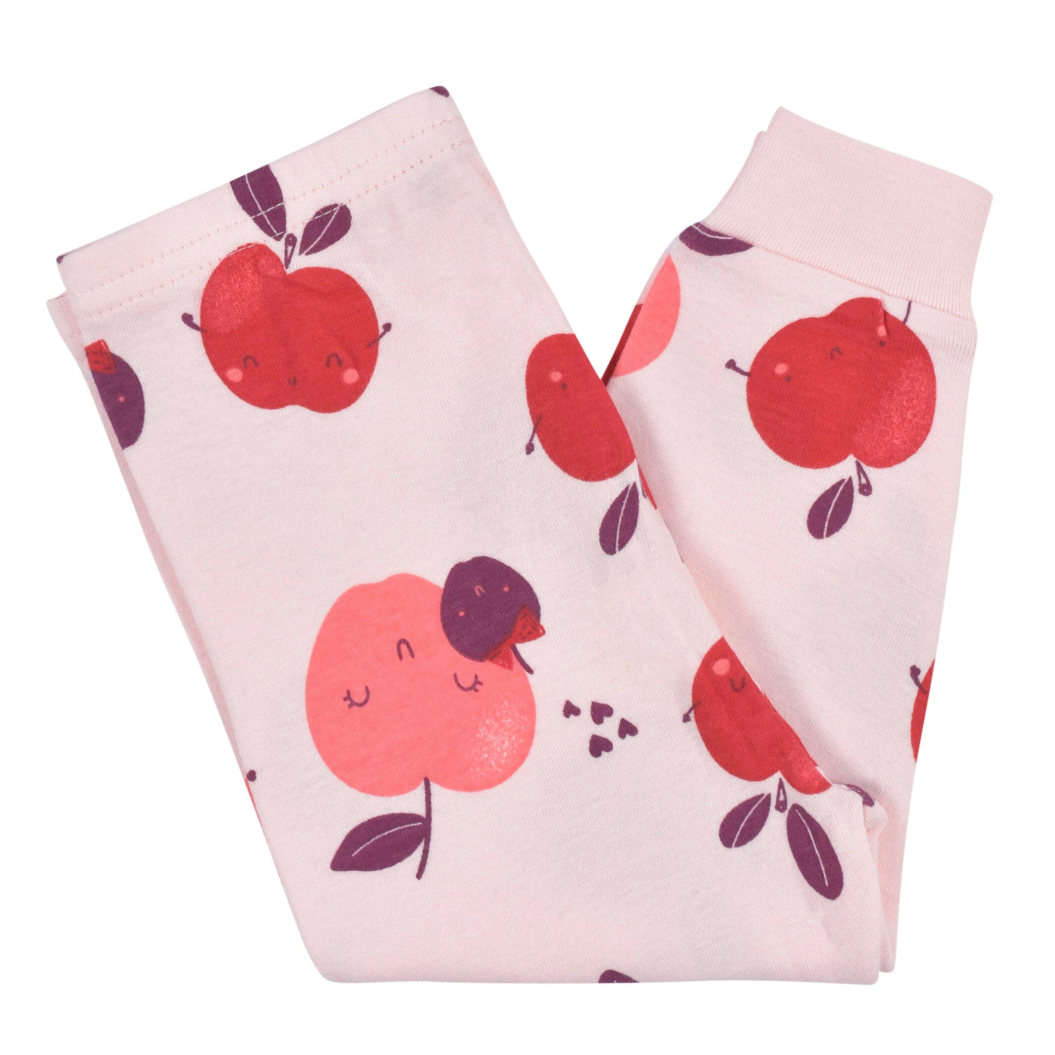 4-Piece Infant & Toddler Girls Apple Bouquets Snug Fit Cotton Pajamas