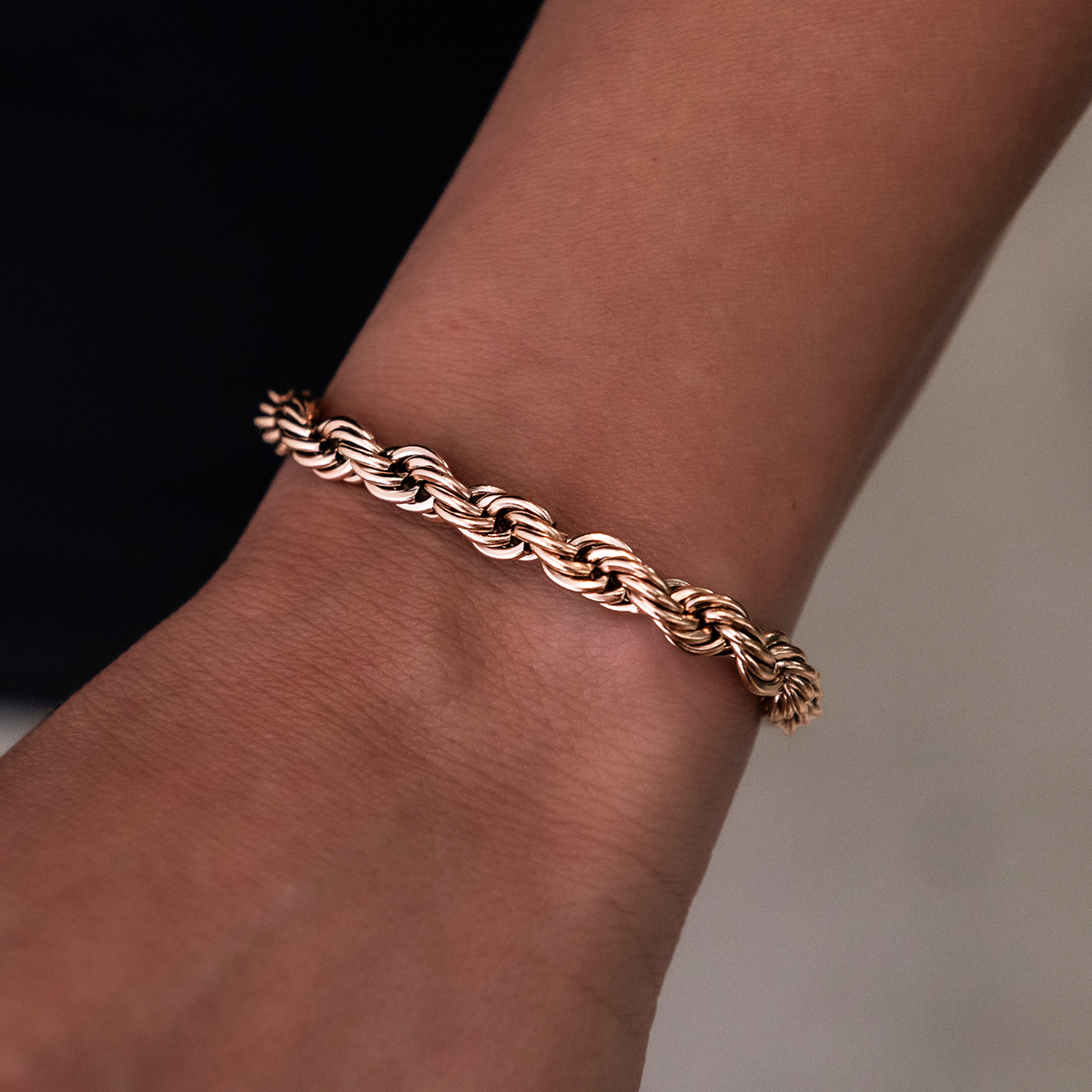 Rope Bracelet in Rose Gold- 6mm