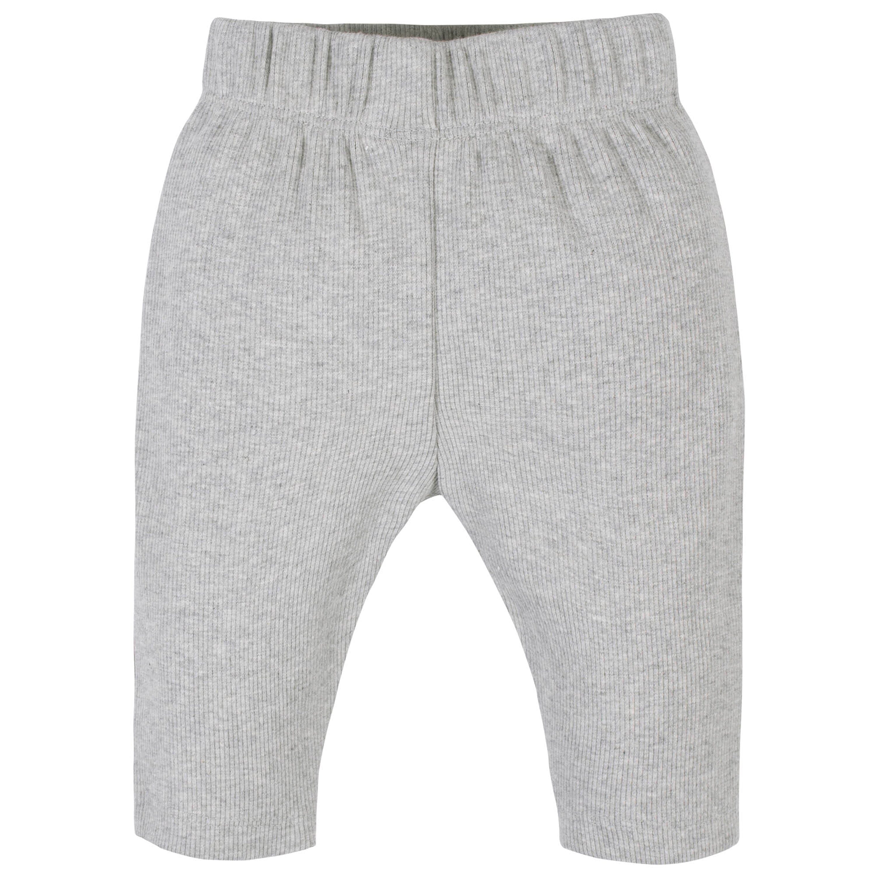 Baby Boys Gray Heather Ribbed Pants