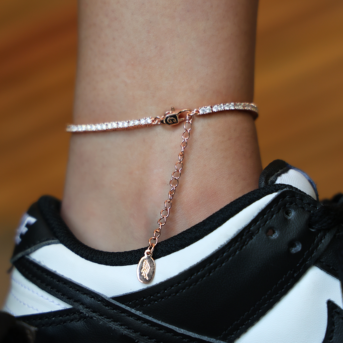 Diamond Tennis Anklet in Rose Gold- 2mm