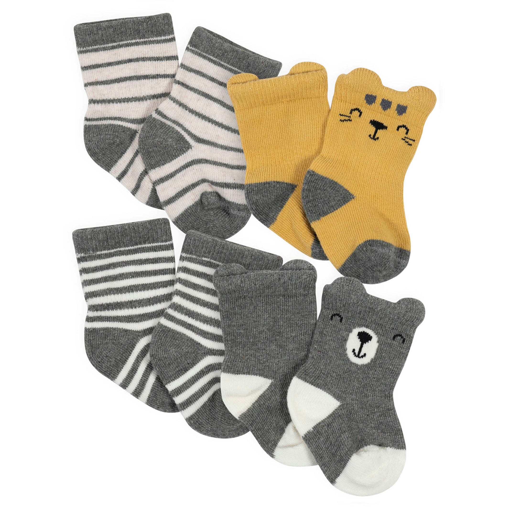 12-Pack Baby Boys Dino, Lion, & Camping Wiggle-Proof Socks