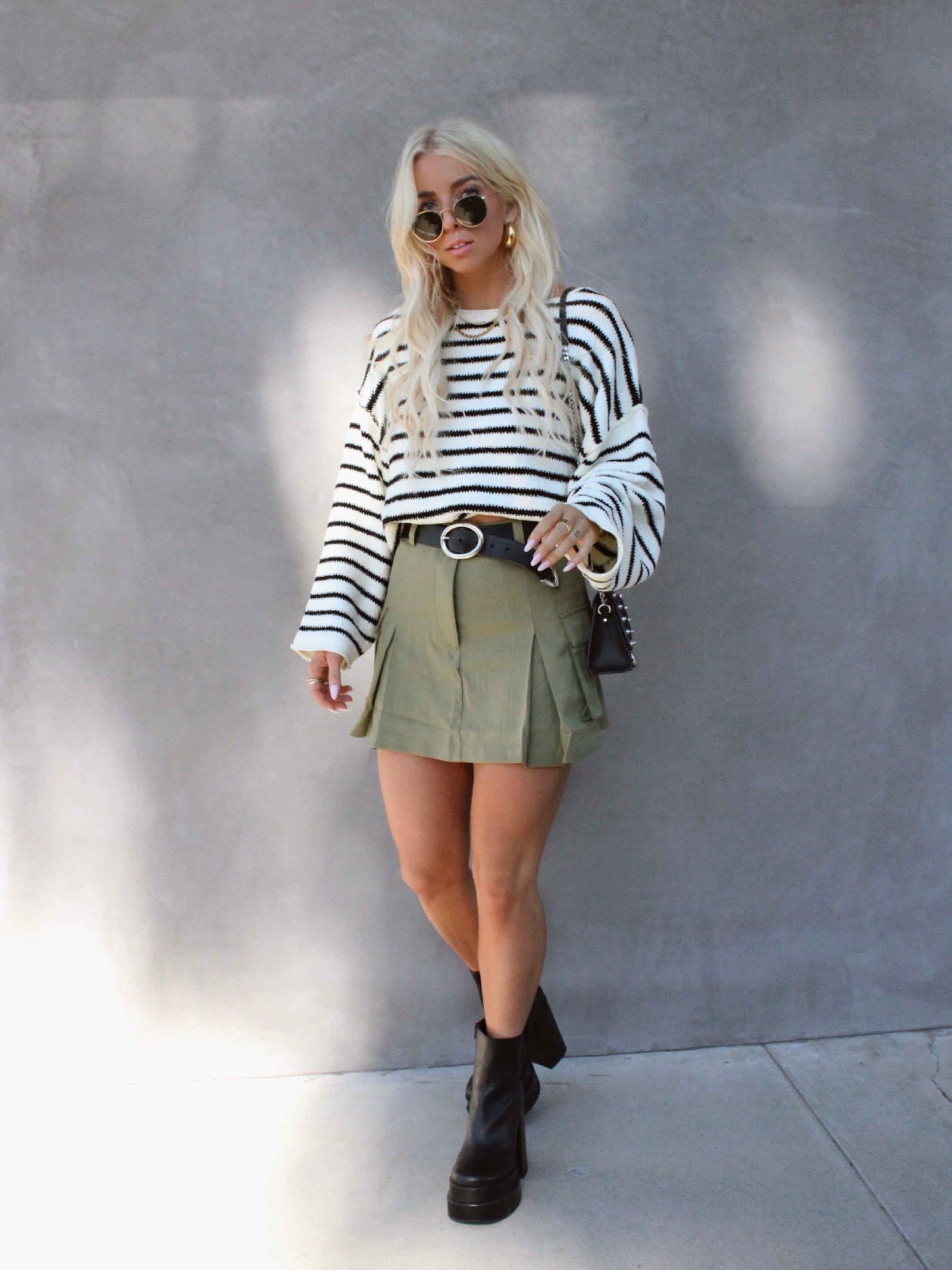 Olive Mini Utility Skirt