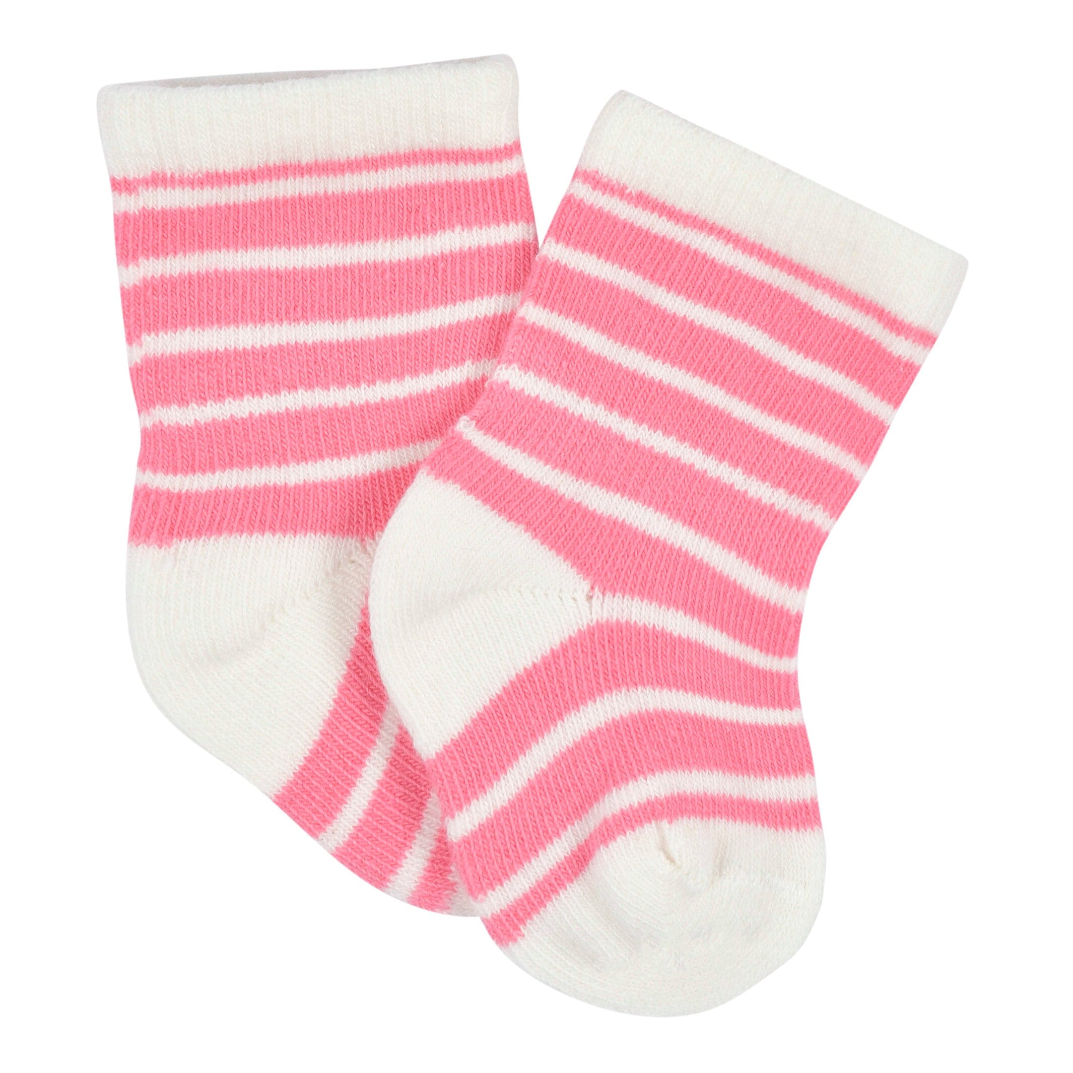 6-Pack Baby Girls Fox Wiggle Proof Socks