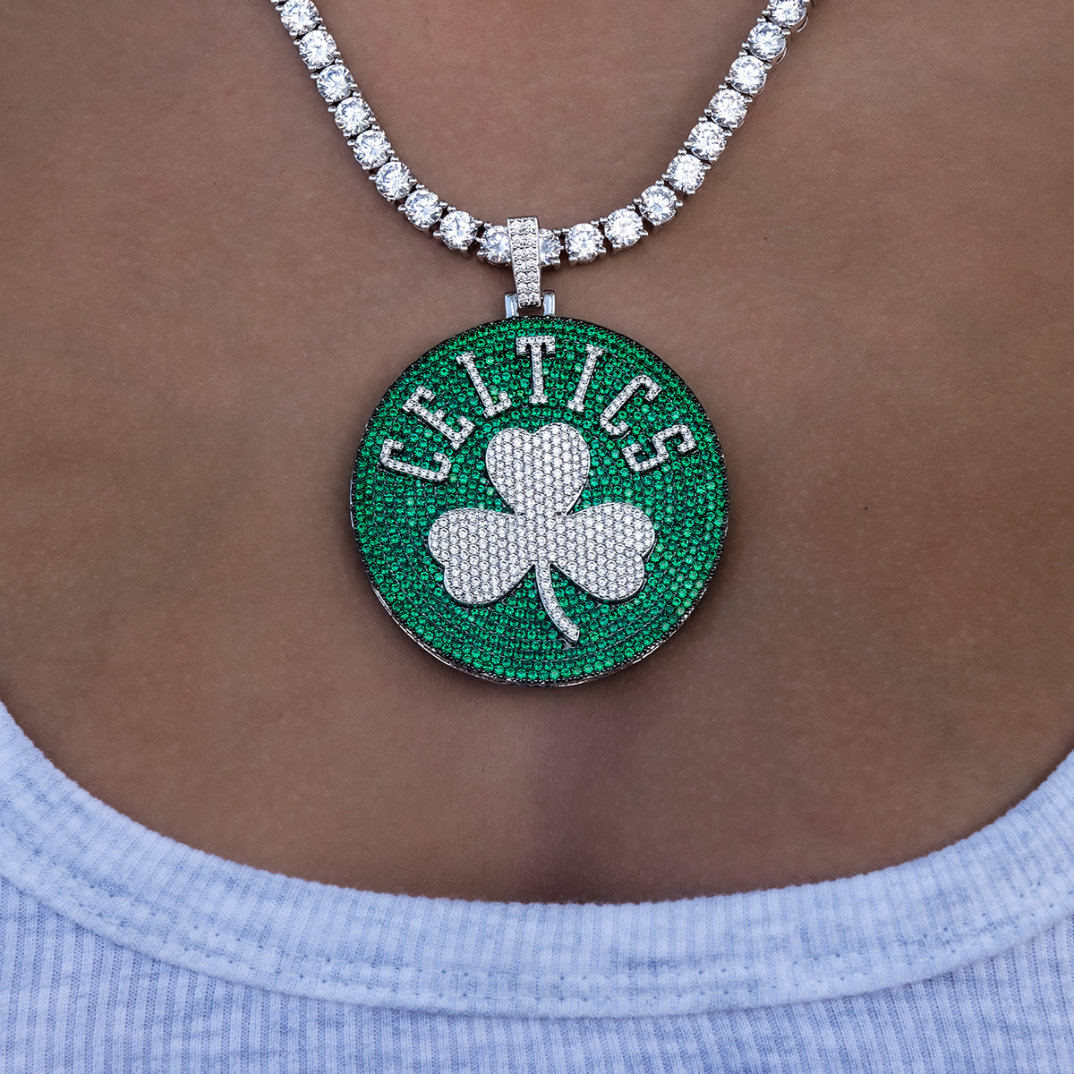 Large Boston Celtics Official NBA Logo Pendant