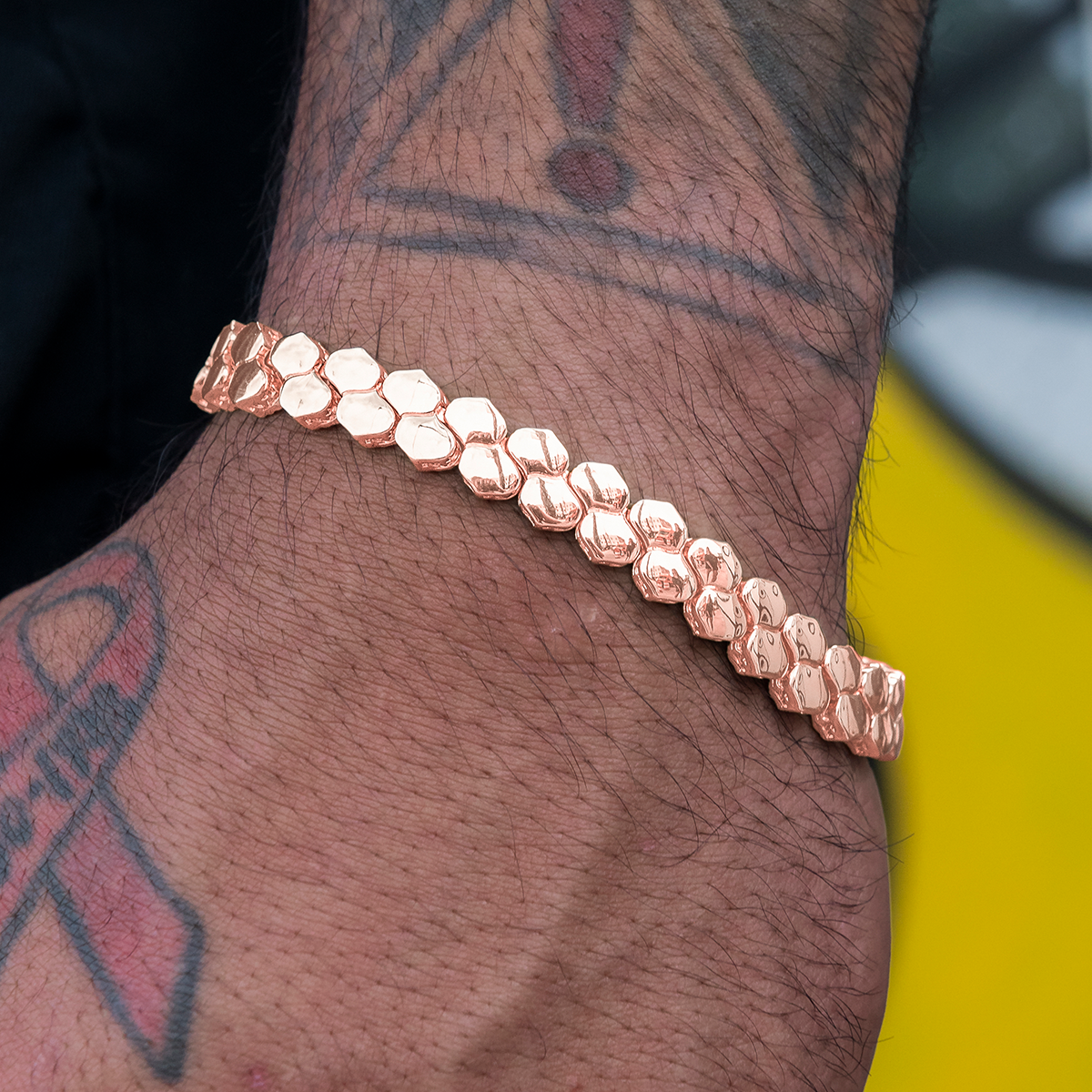 Flat Reptile Bracelet in Rose Gold-4mm