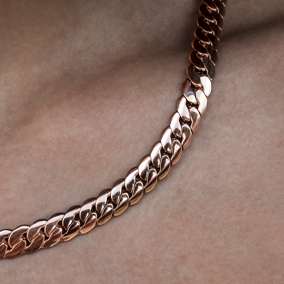 South Beach Cuban Necklace in Rose Gold- 8mm