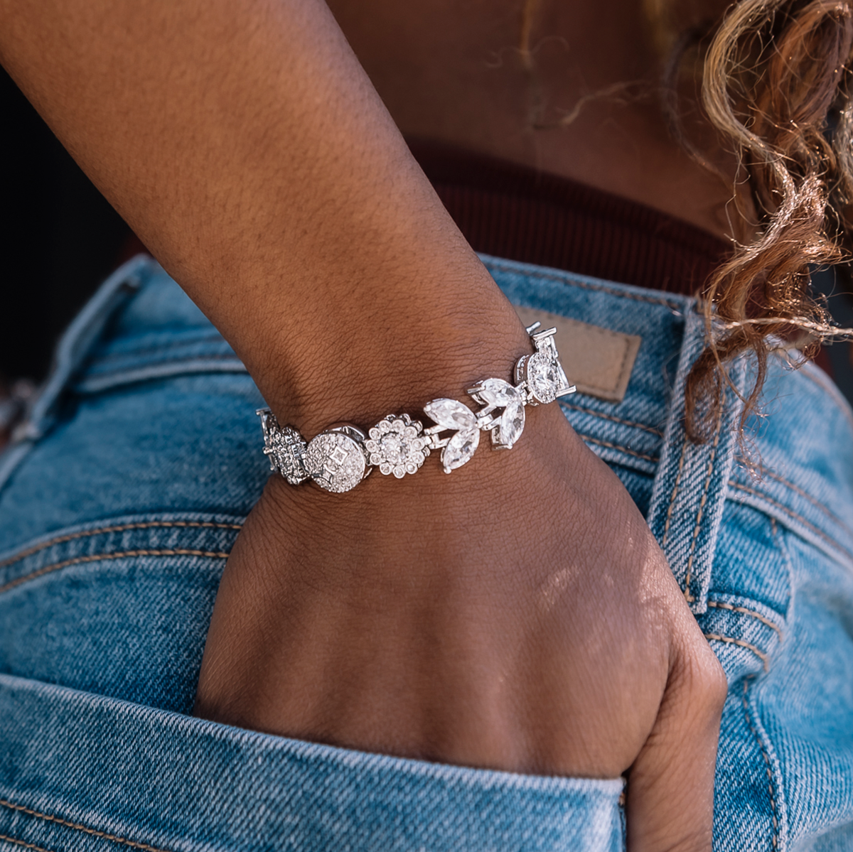 Diamond Flower Bracelet