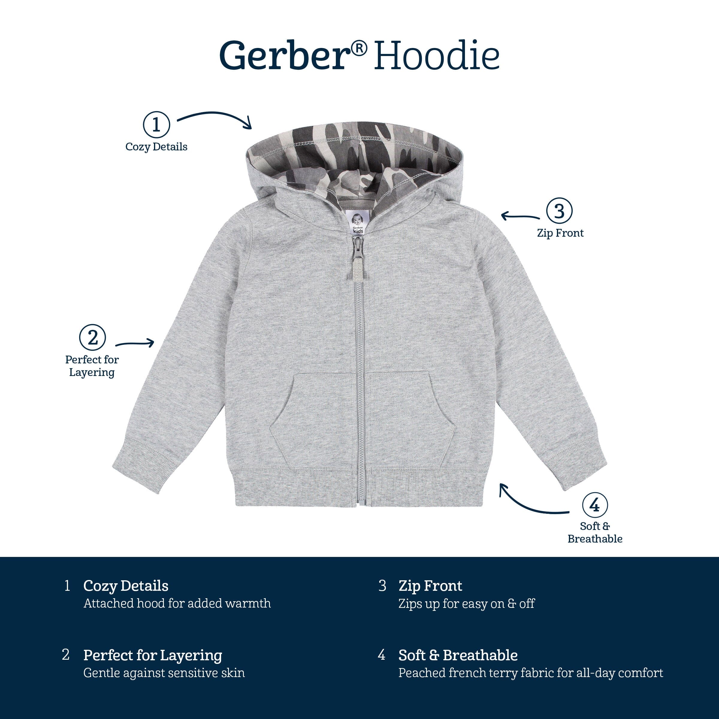 Infant & Toddler Boys Heather Gray Hoodie