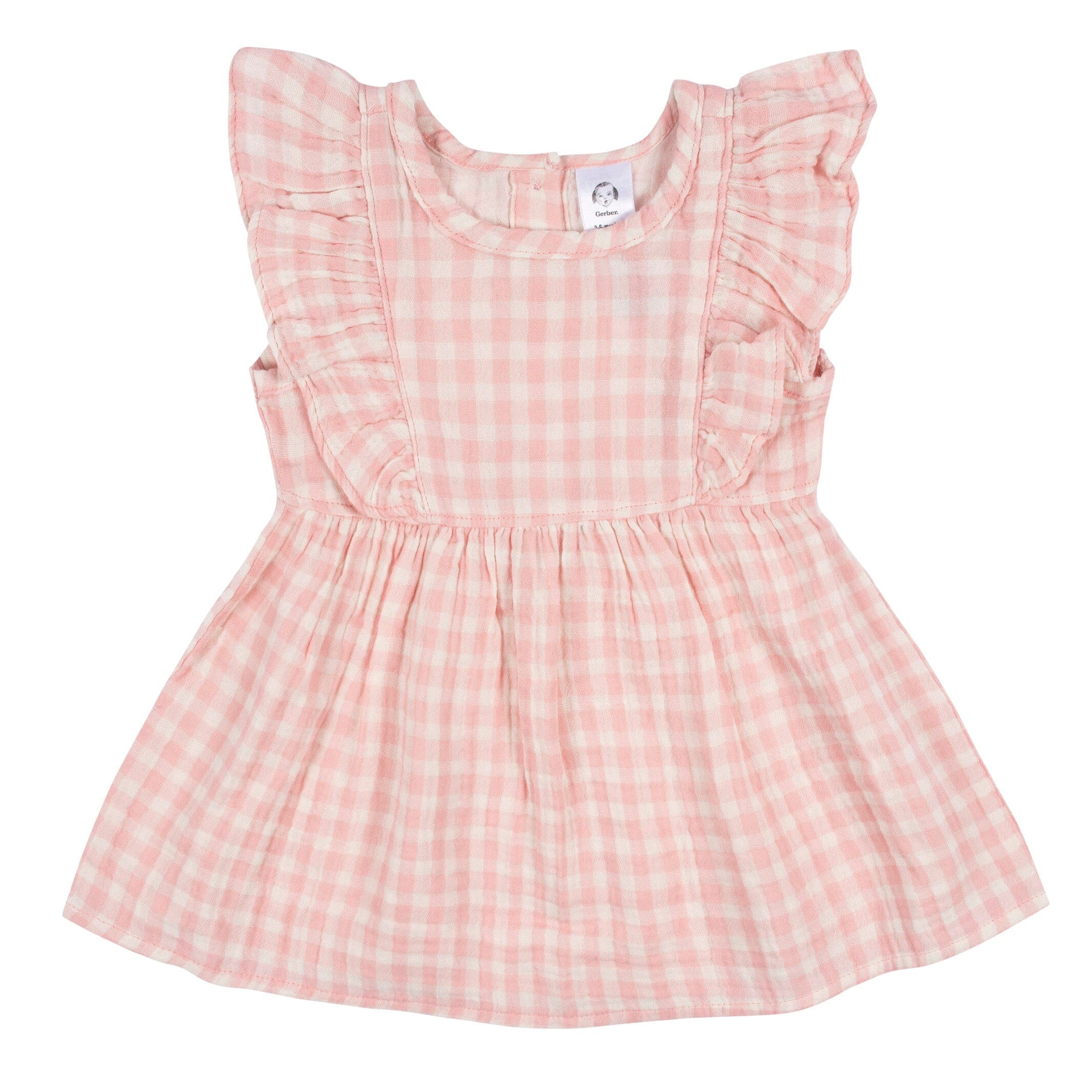 2-Piece Baby & Toddler Girls Gingham Gauze Dress & Diaper Cover Set