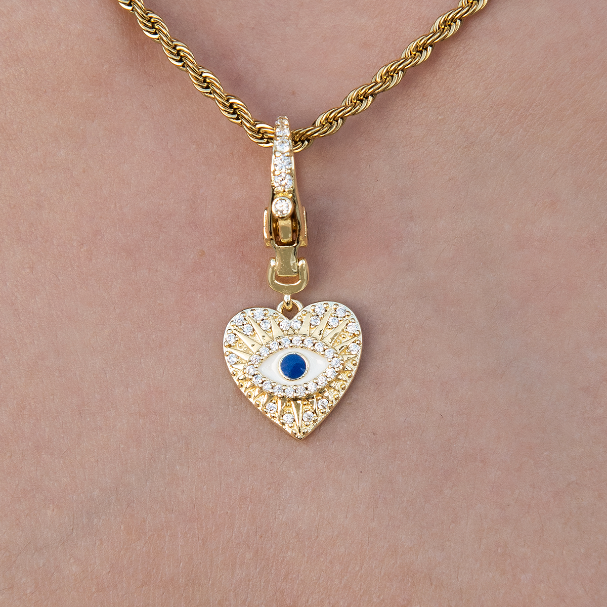 Evil Eye Coin Clip On Pendant