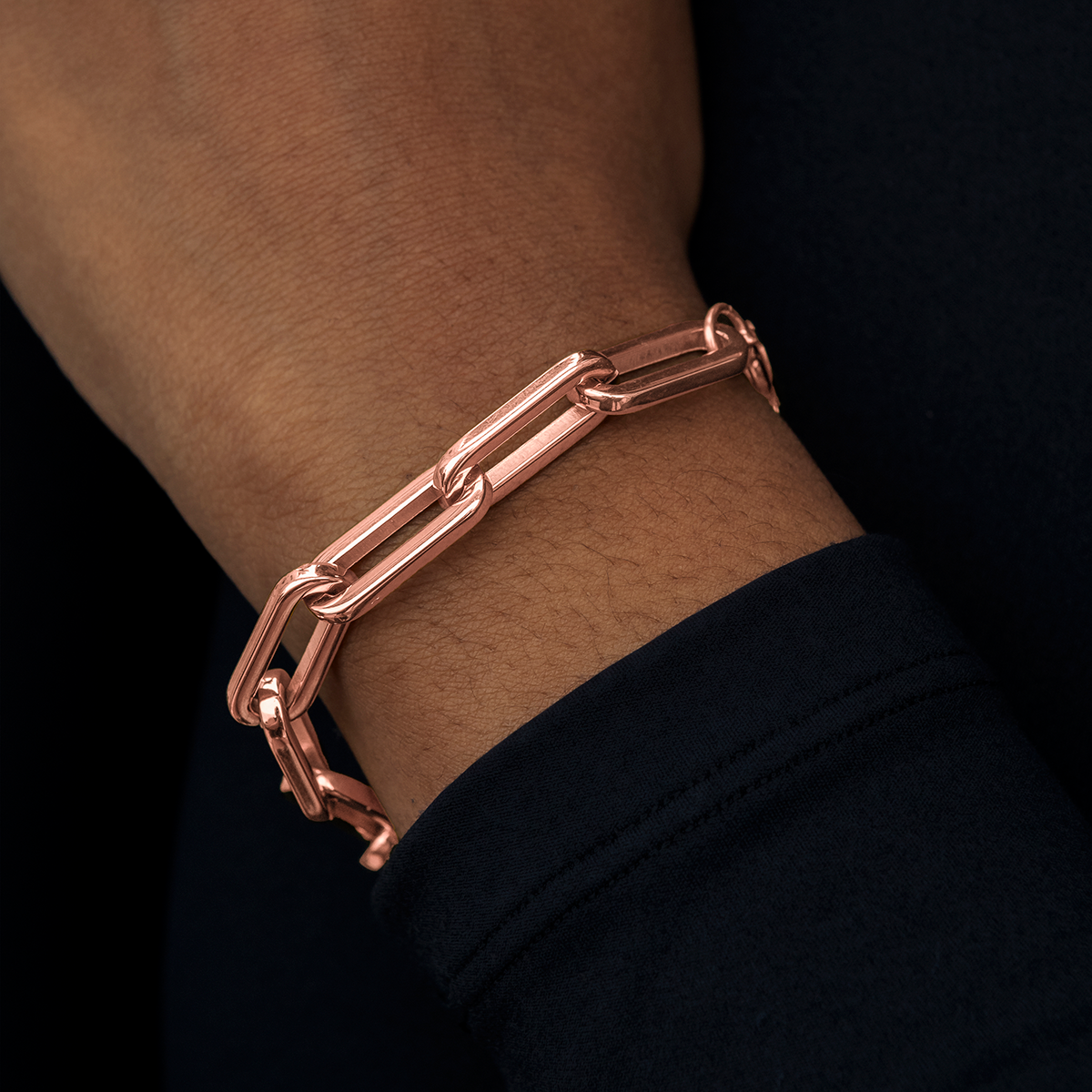 Paper Clip Bracelet in Rose Gold- 8mm