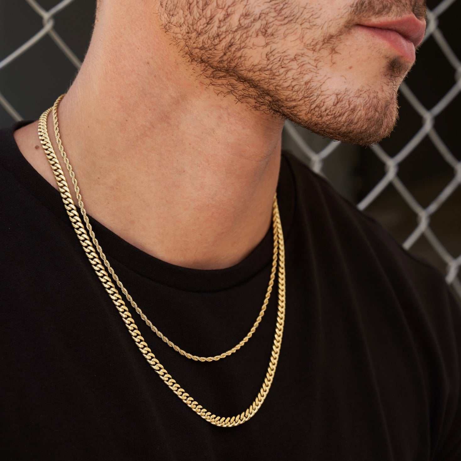 5mm Miami Cuban Chain + 2mm Rope Chain Bundle