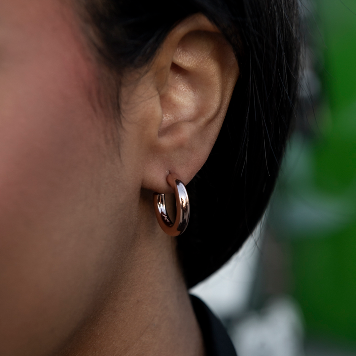 Tube Hoop Earrings in Rose Gold