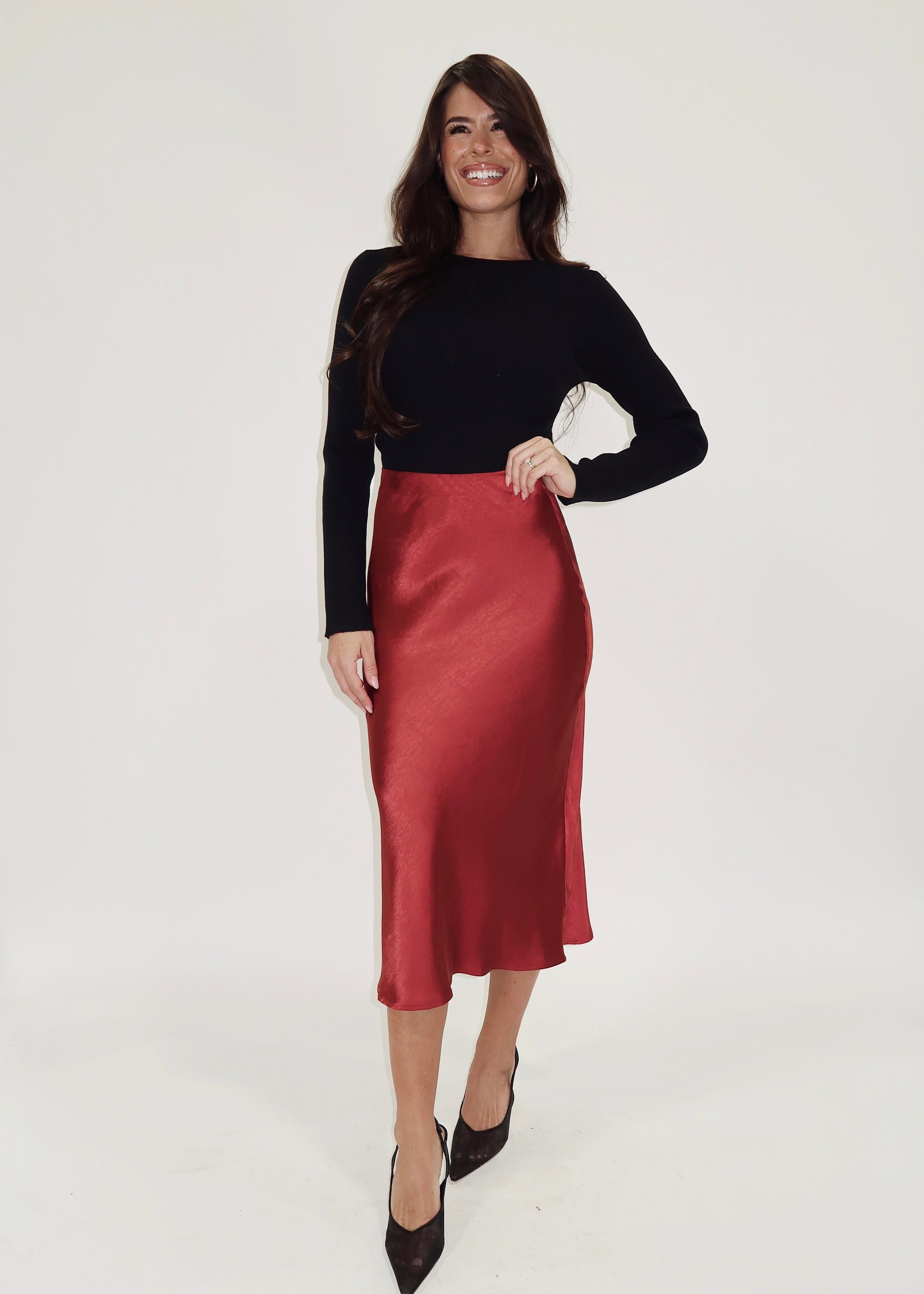 Sleek Satin Skirt