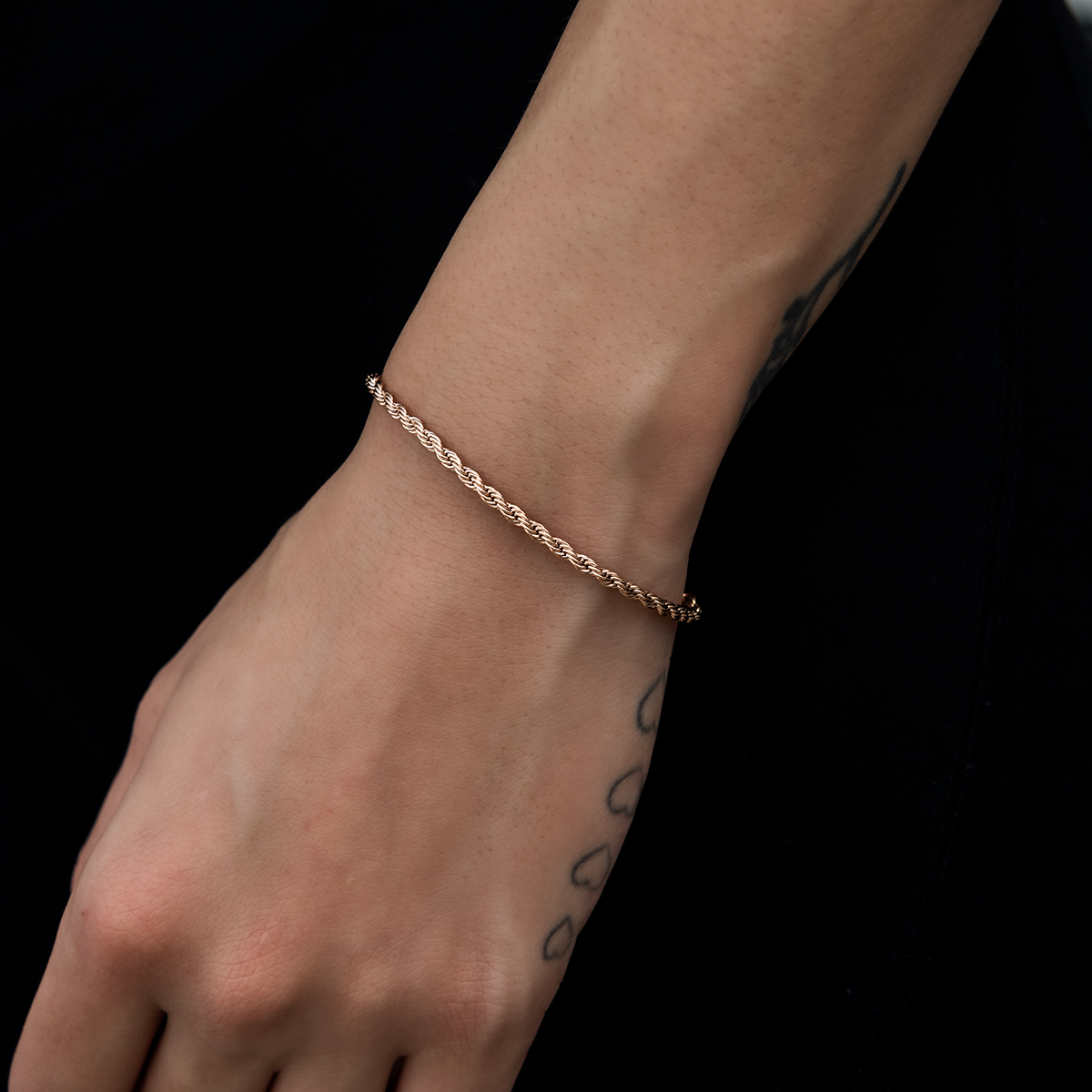 Rope Bracelet in Rose Gold- 2mm