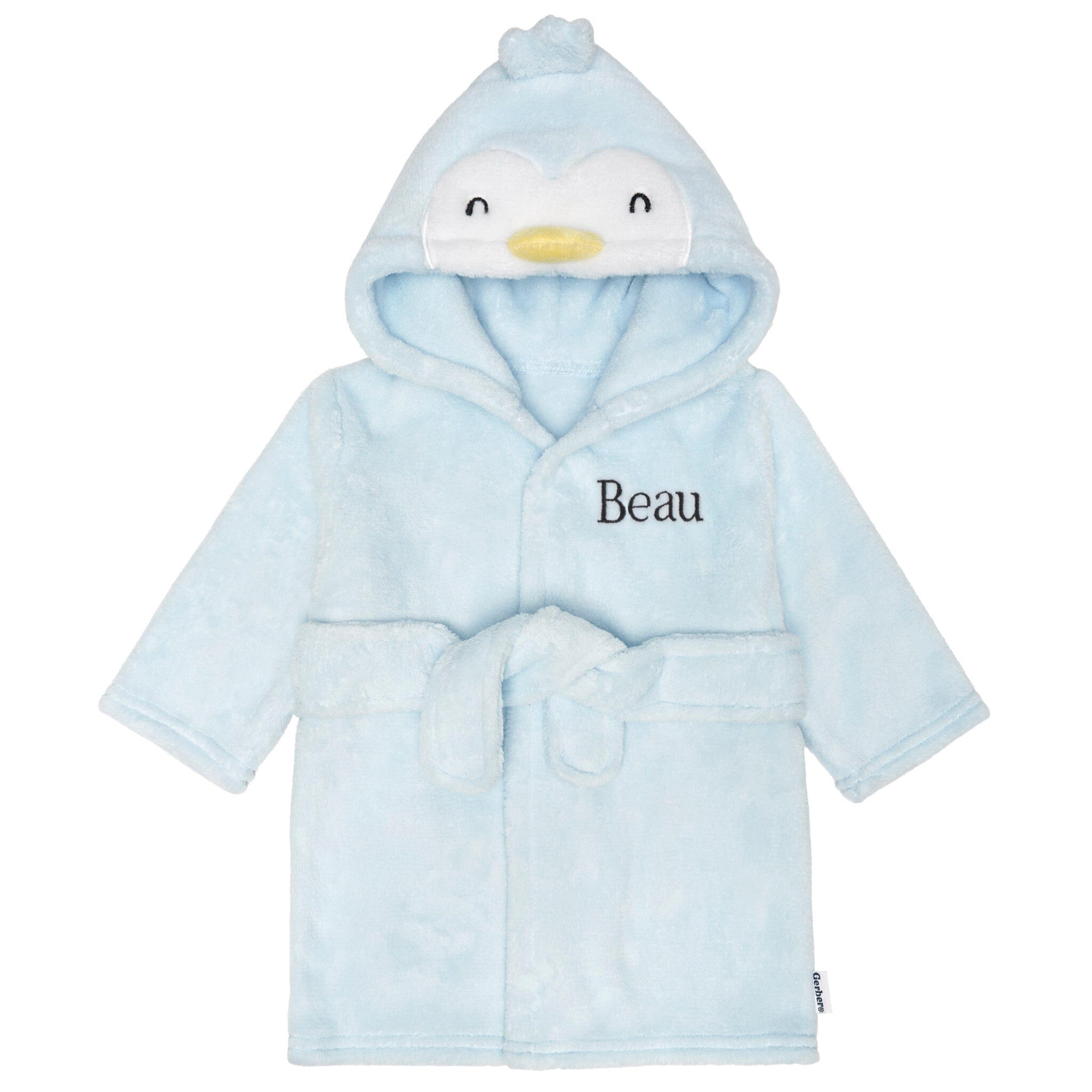 Embroidered Baby Neutral Penguin Robe