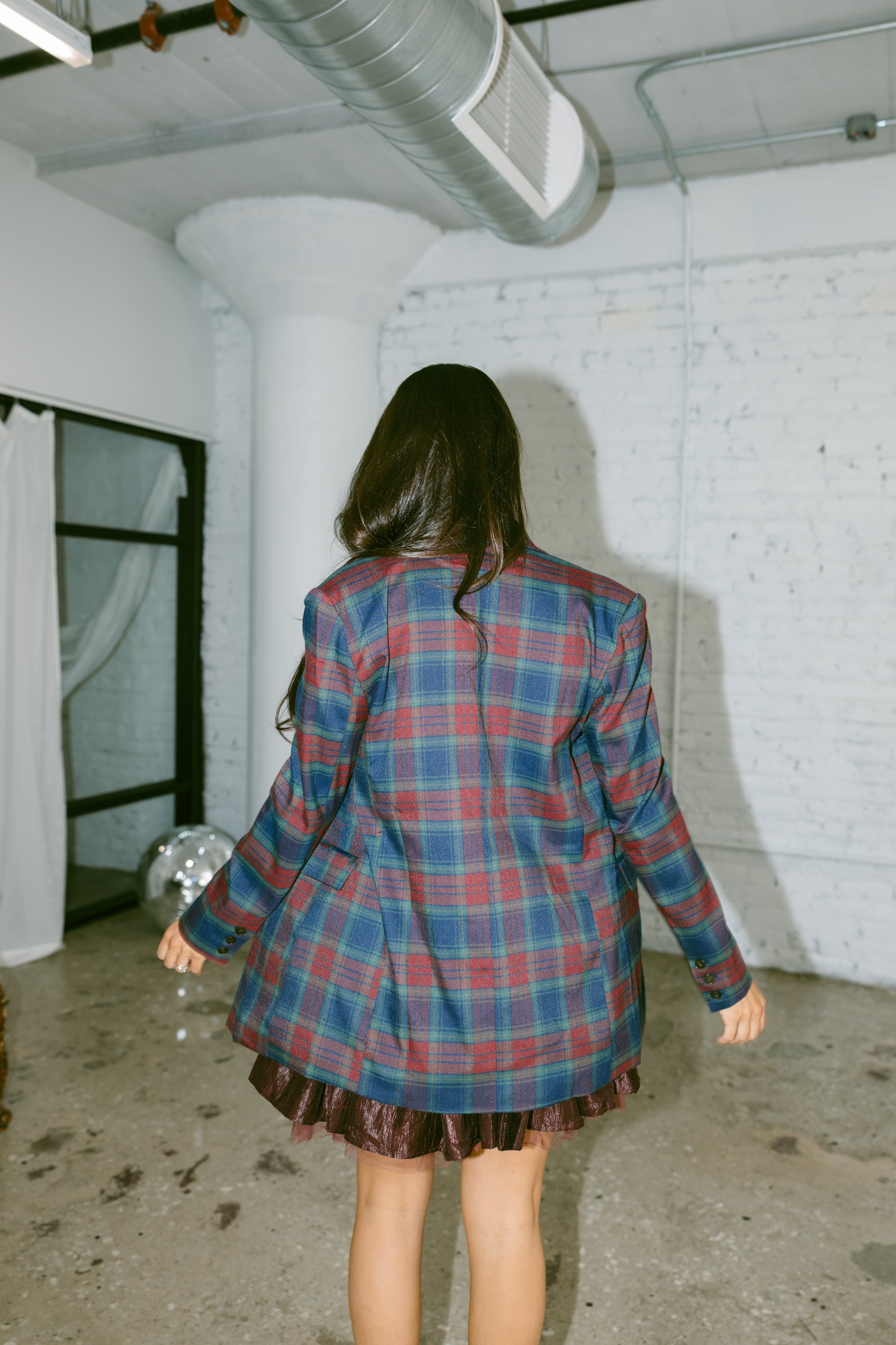 Winter Plaid Charm Blazer