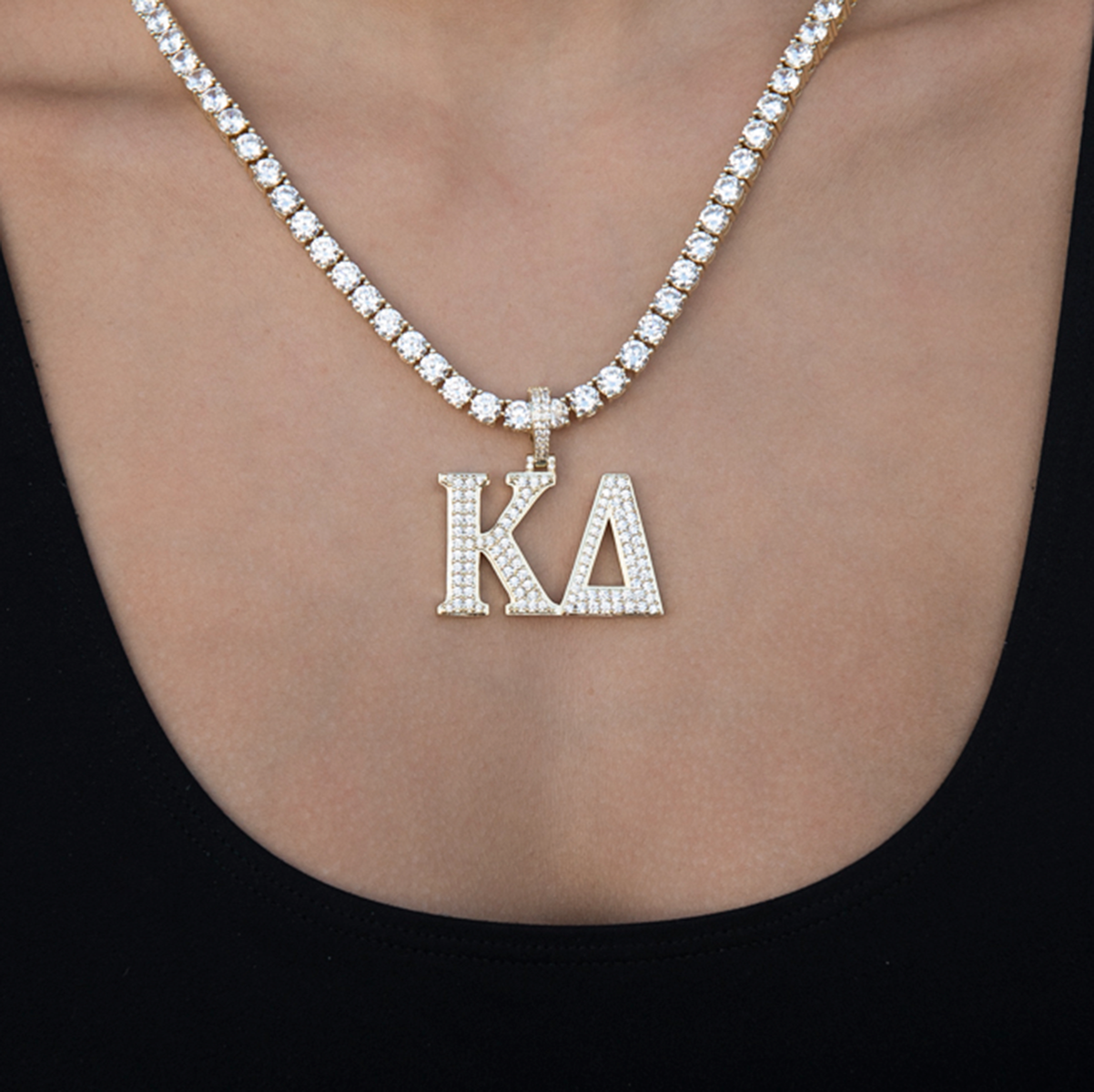 Kappa Delta Sorority Pendant in Yellow Gold