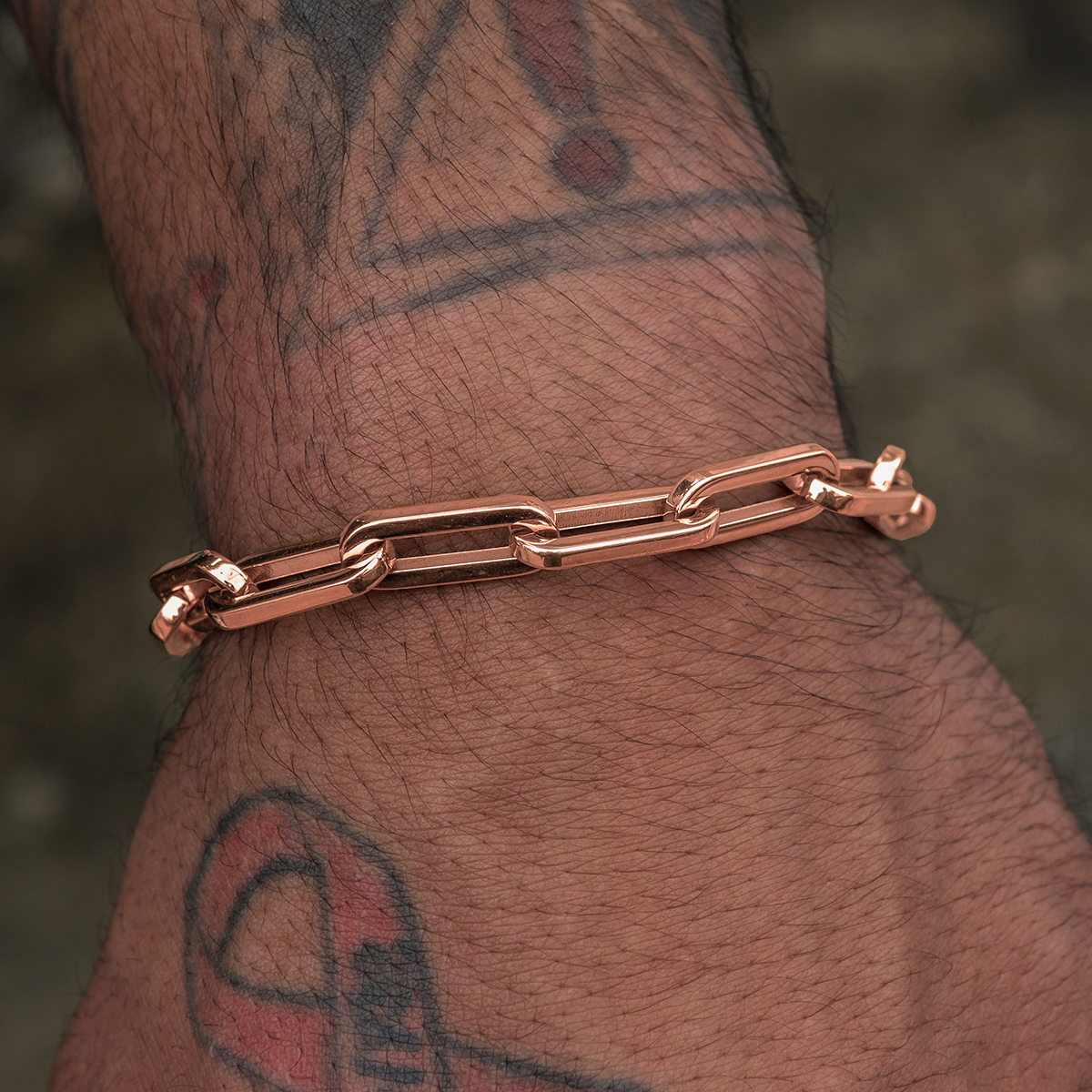 Paper Clip Bracelet in Rose Gold- 8mm