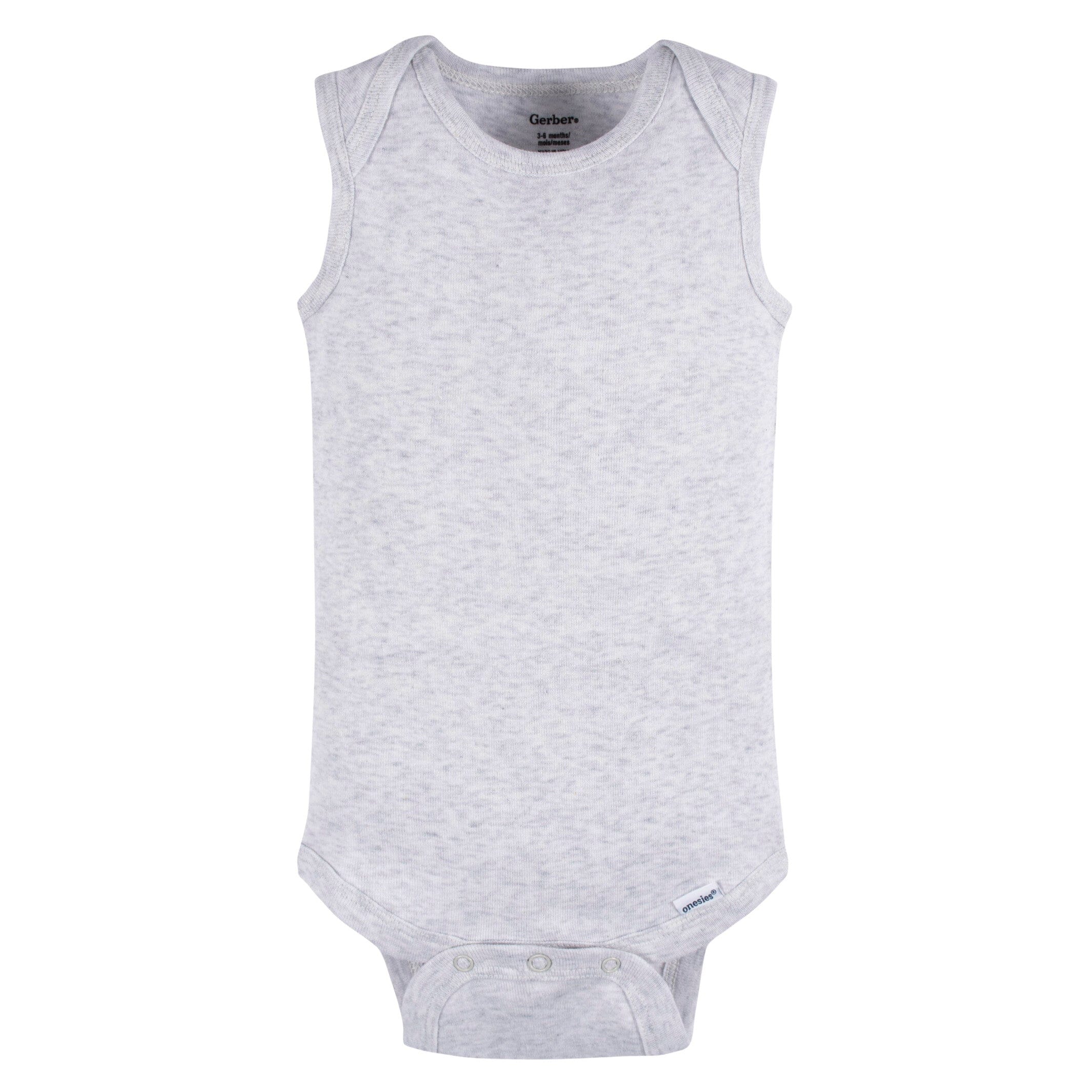 5-Pack Baby Neutral Grey Heather Sleeveless Lap Shoulder Onesies Bodysuits