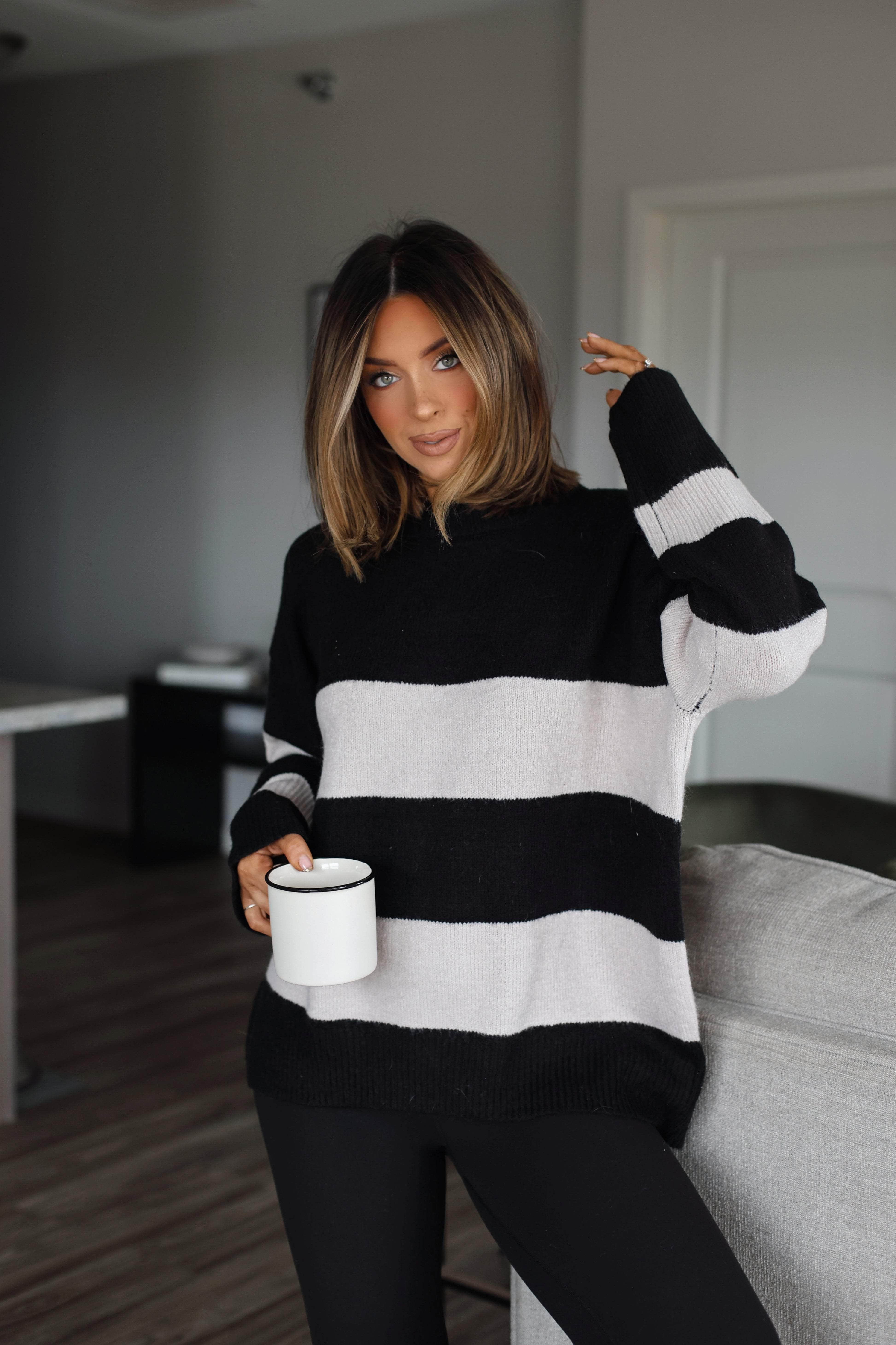 Oversized Striped Knit Sweater