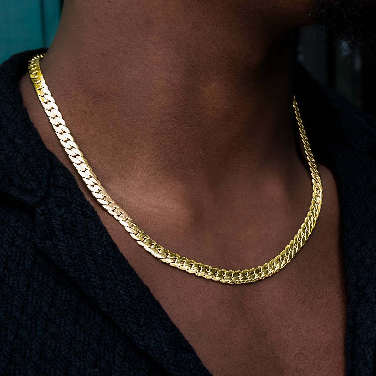 South Beach Cuban Chain in Yellow Gold- 8mm