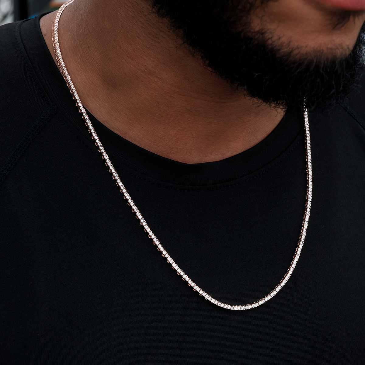 Diamond Tennis Chain in Rose Gold- 2mm