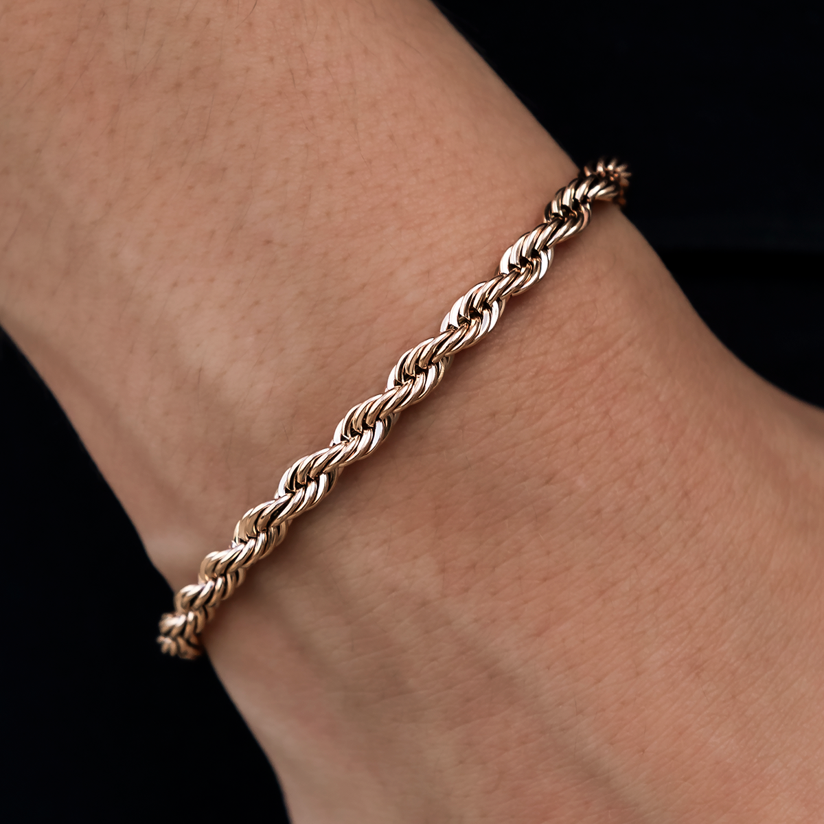 Rope Bracelet in Rose Gold- 4mm