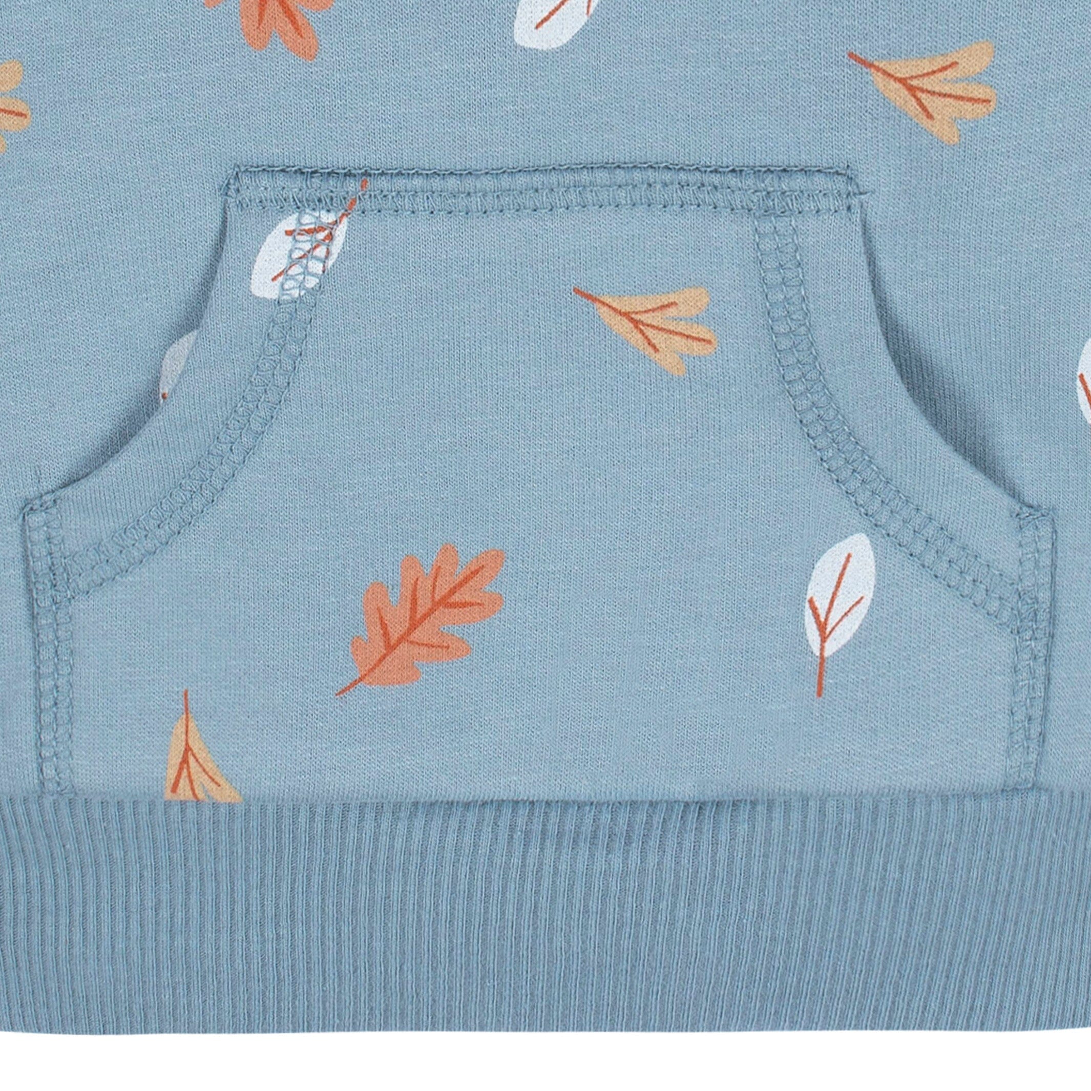 2-Piece Baby & Toddler Boys Blue Leaves Sweatshirt & Pant Set