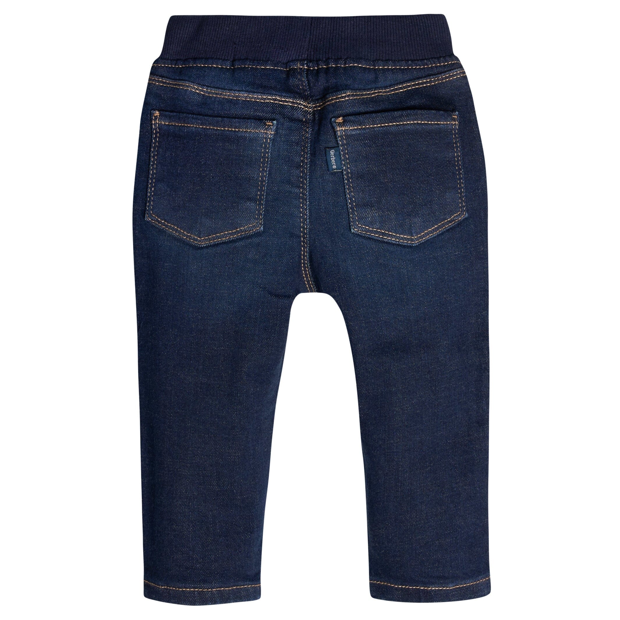 Baby Neutral Dark Blue Rib Waist Skinny Denim Jeans