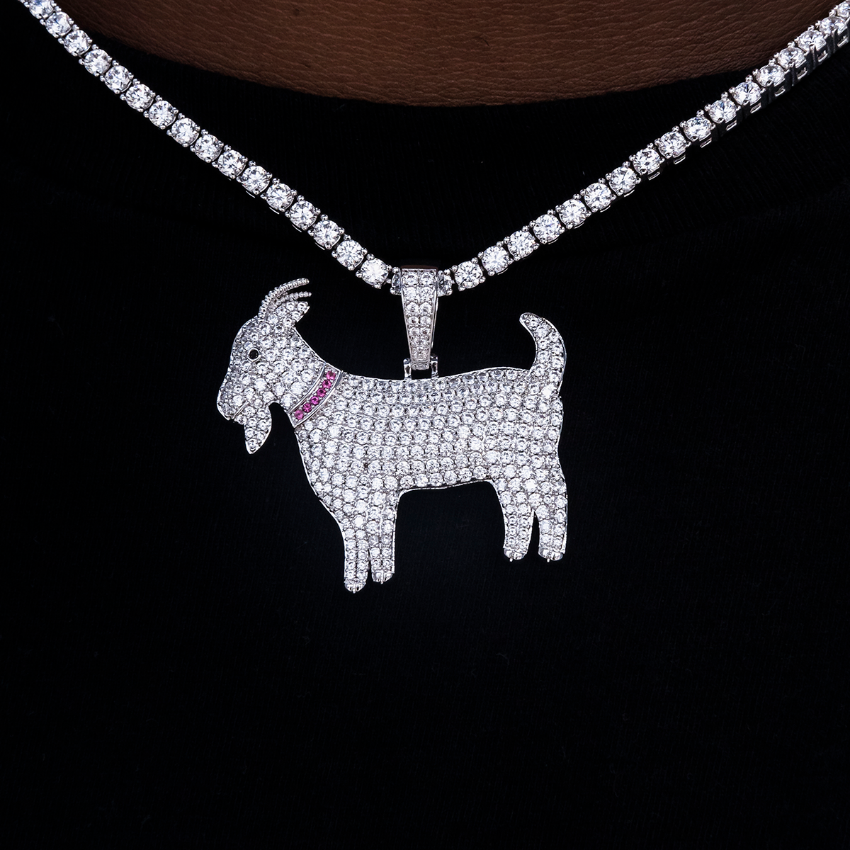 GOAT Pendant in White Gold