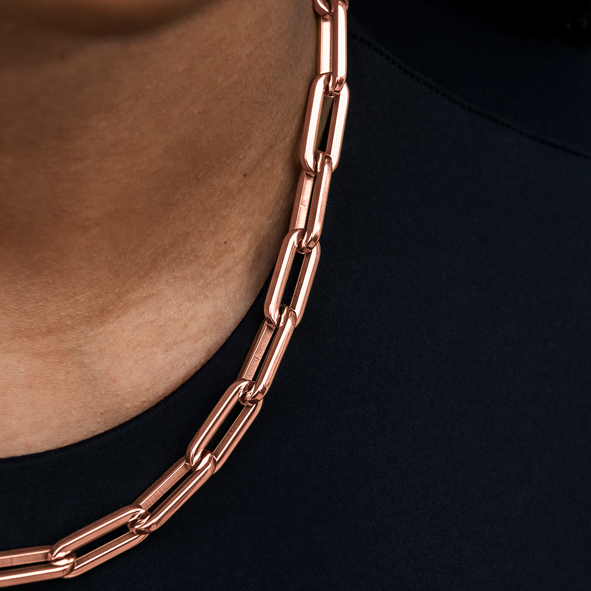 Paper Clip Necklace in Rose Gold- 8mm