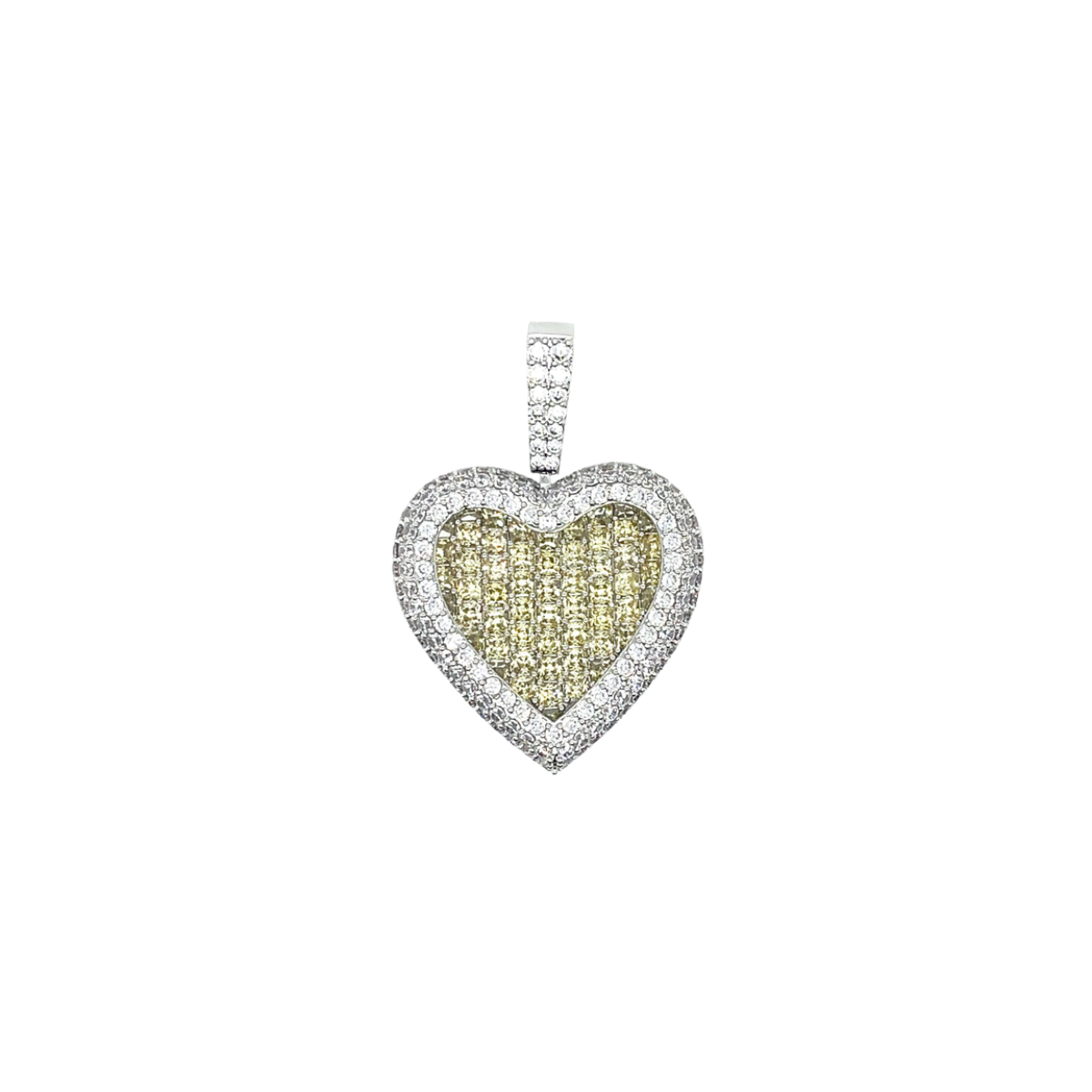 Canary Diamond Baguette Heart