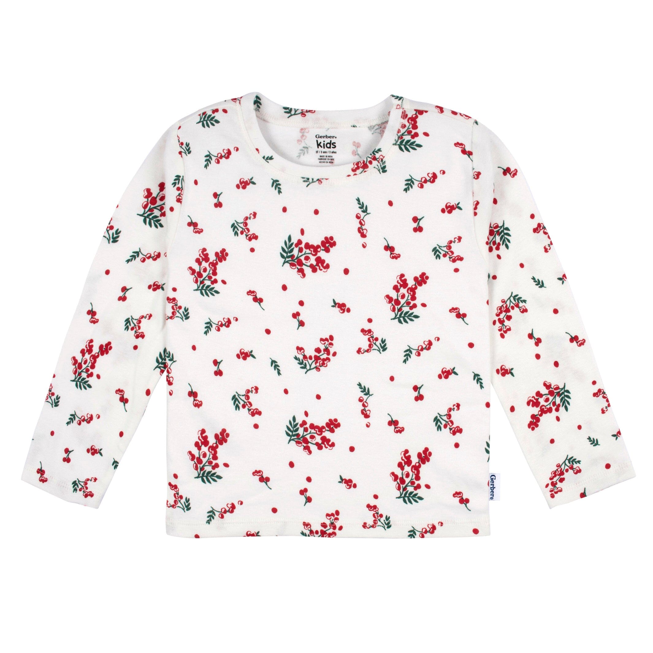 2-Piece Infant & Toddler Girls Red Holly Berries Jumper & Top Set