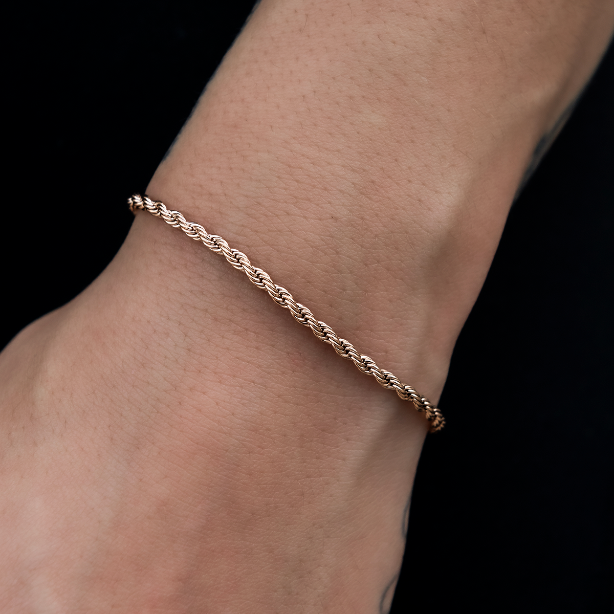 Rope Bracelet in Rose Gold- 2mm