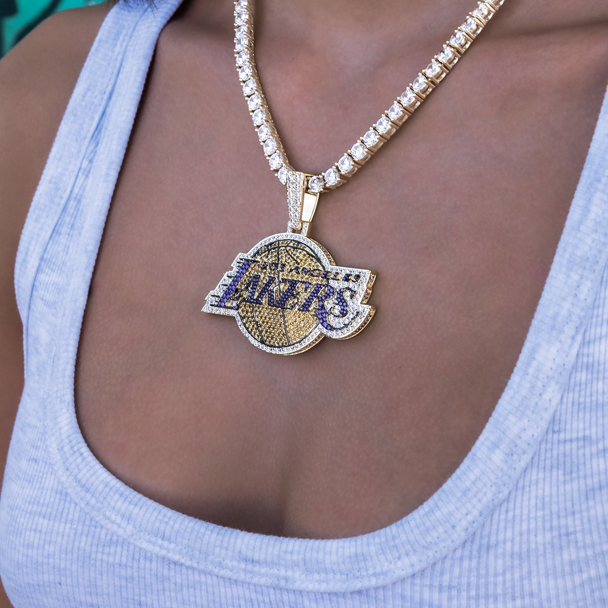 Los Angeles Lakers Official NBA Large Logo Pendant