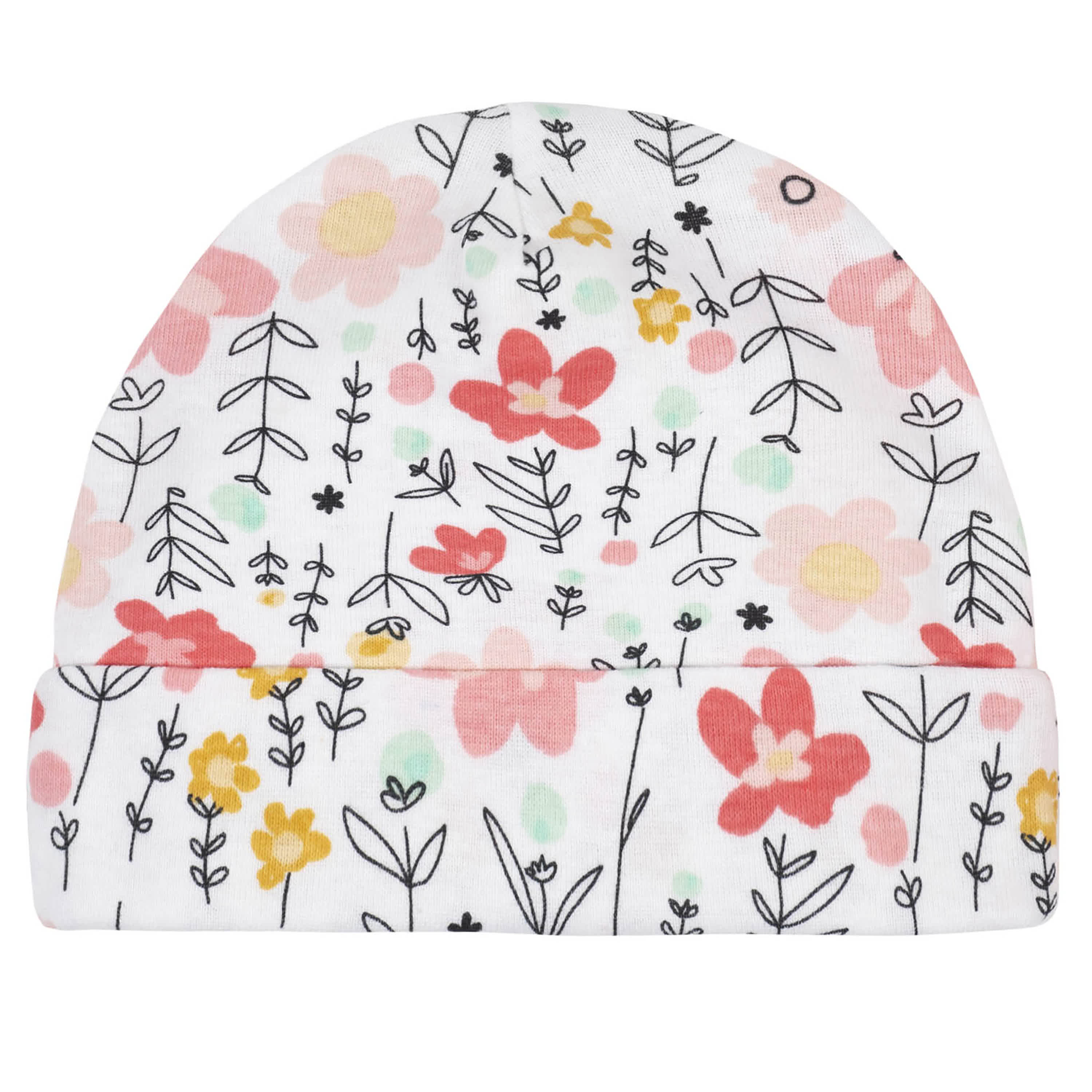 3-Pack Baby Girls Garden Floral Caps