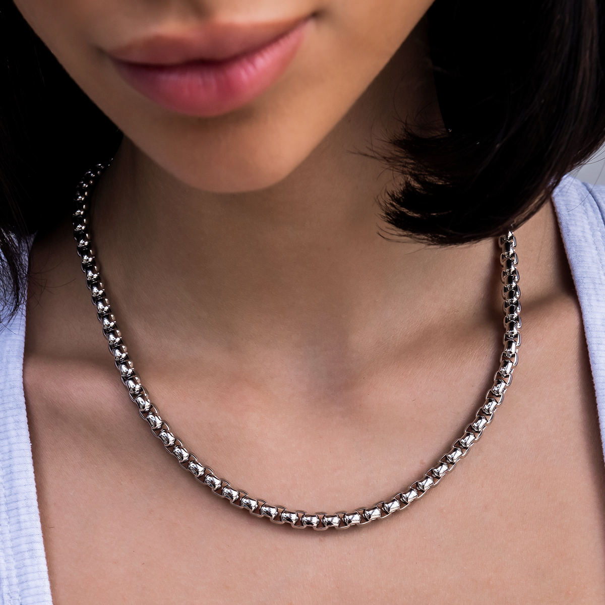 Rounded Box Chain Necklace- 6mm