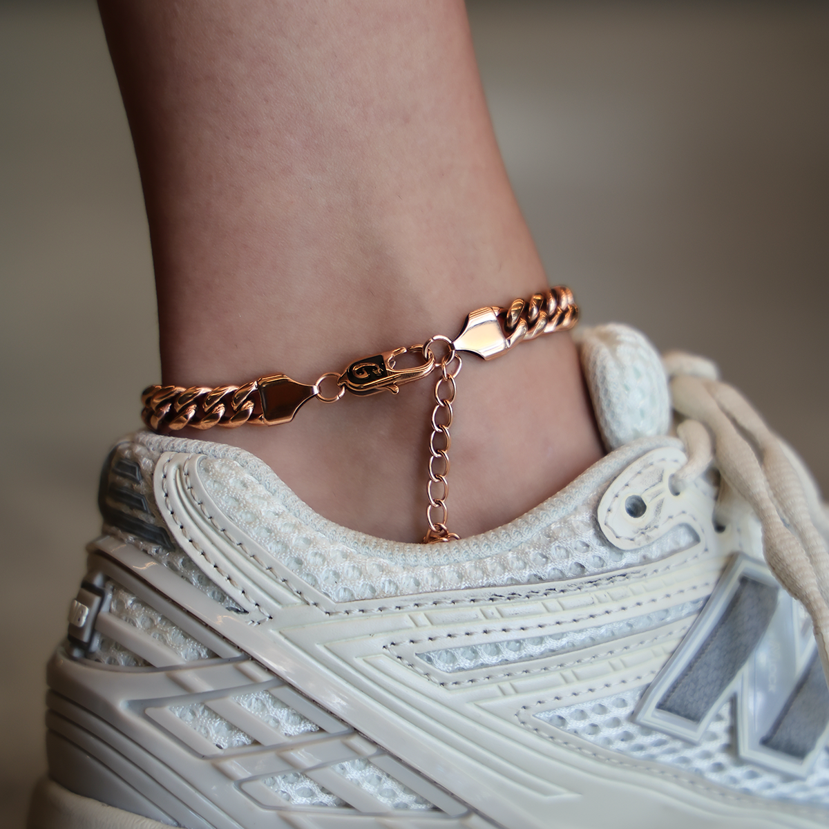 Miami Cuban Anklet in Rose Gold- 8mm