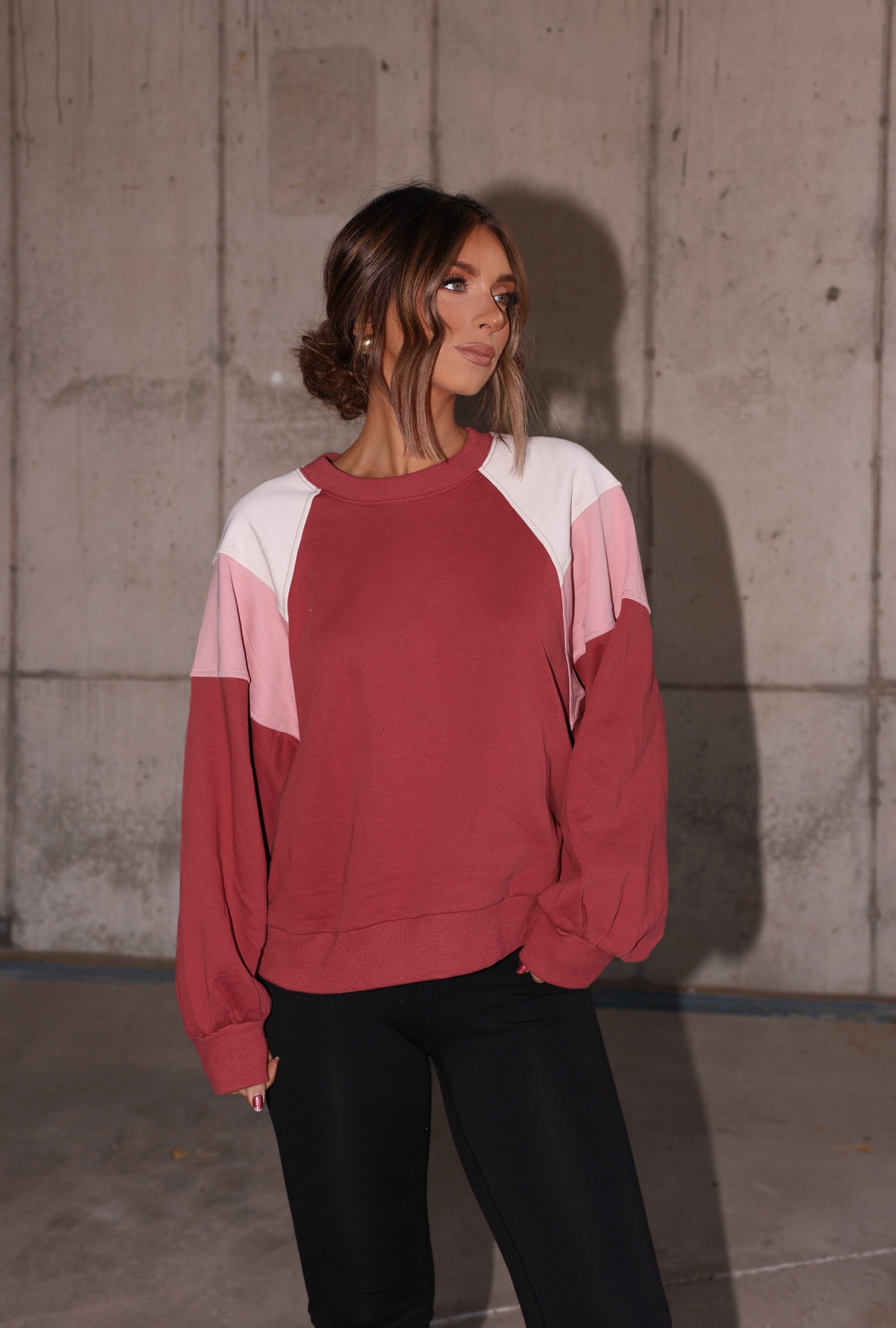 Colorblock Raglan Sleeve Top