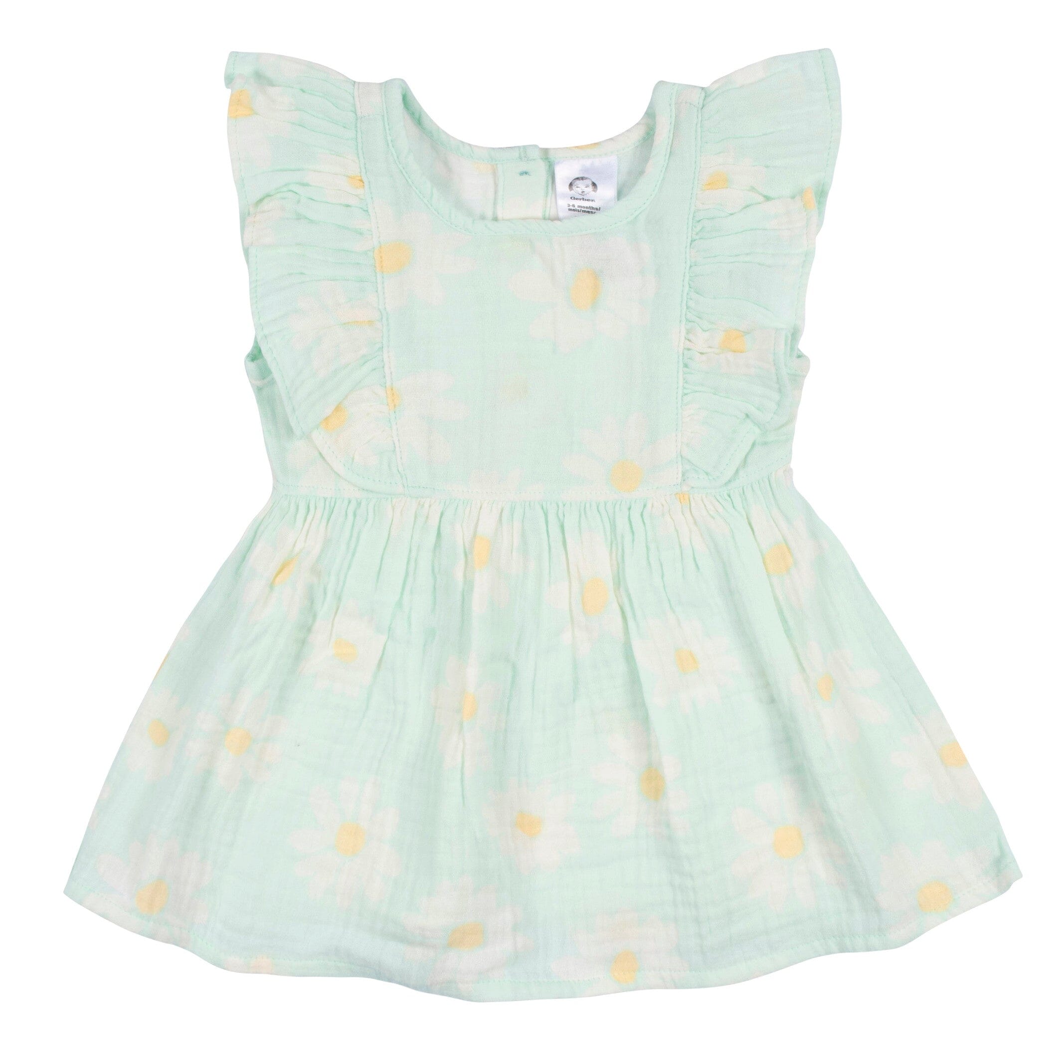 2-Piece Baby & Toddler Girls Daisies Gauze Dress & Diaper Cover Set