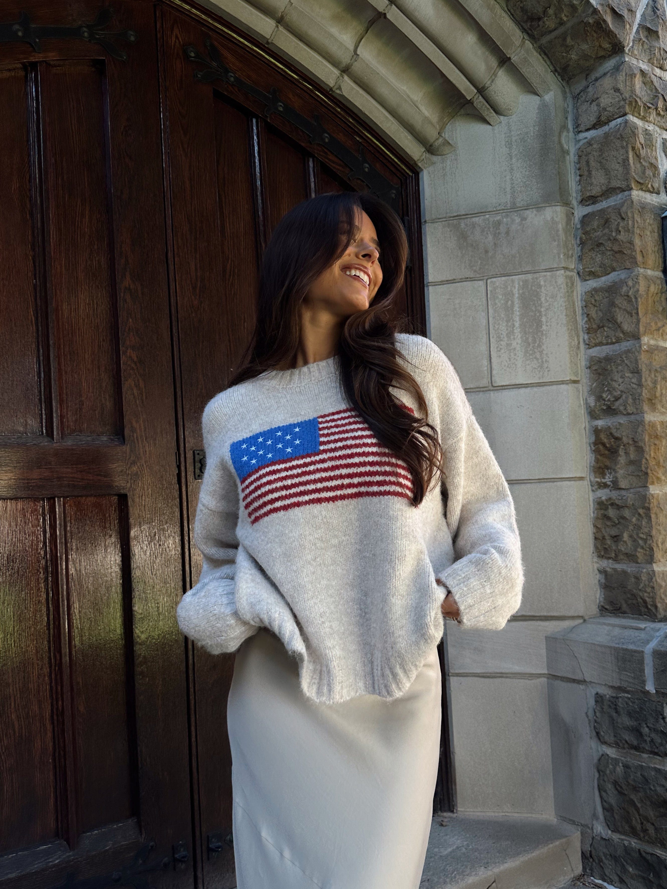 American Flag Pullover